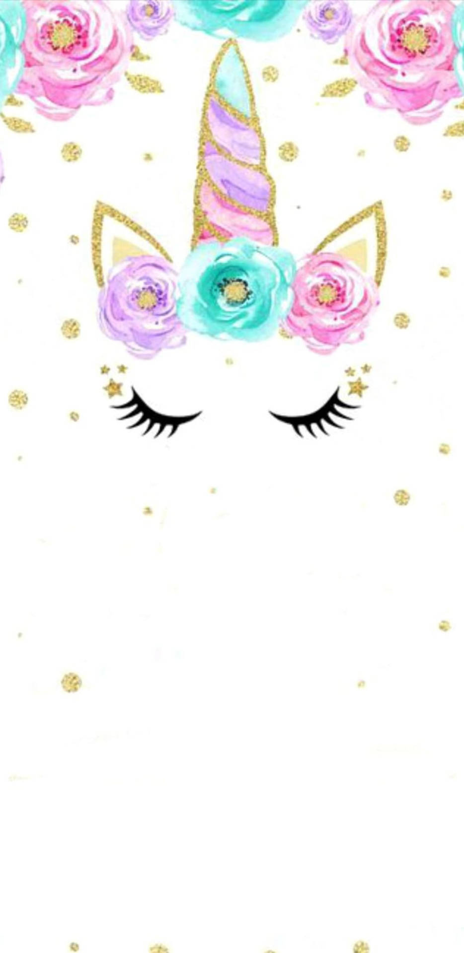 Flowers, Glitter, And Unicorns Background