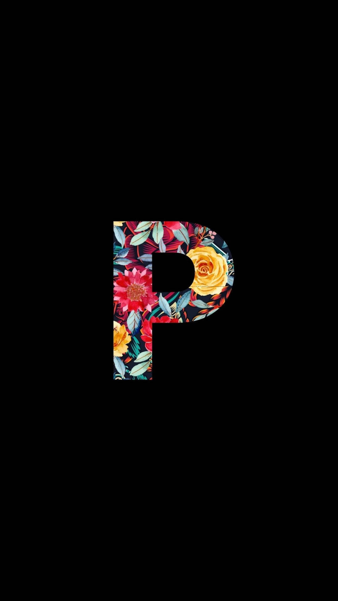 Flowers On Alphabet P Background