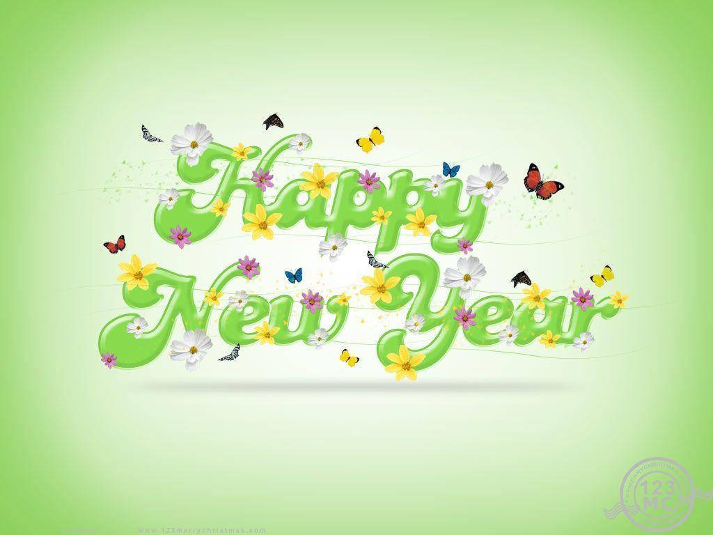 Flowery Happy New Year 2021 Greeting Background