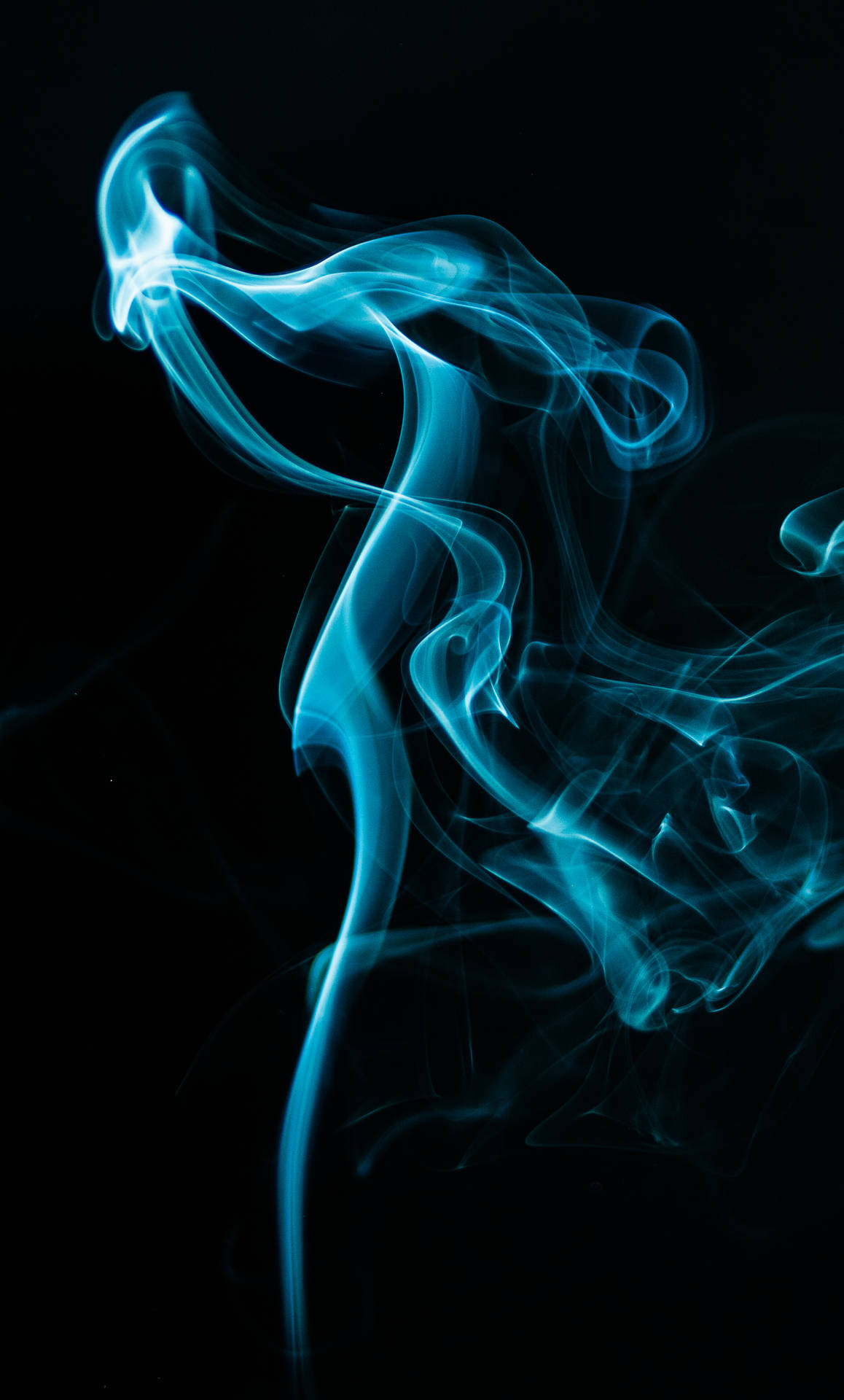 Flowing Blue Smoke Patterns Background