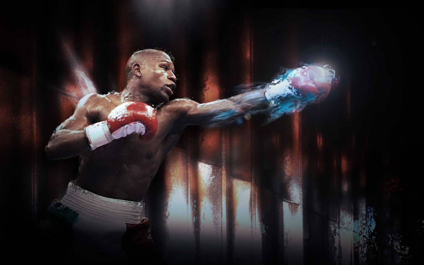 Floyd Mayweather Special Effects On Punch Background