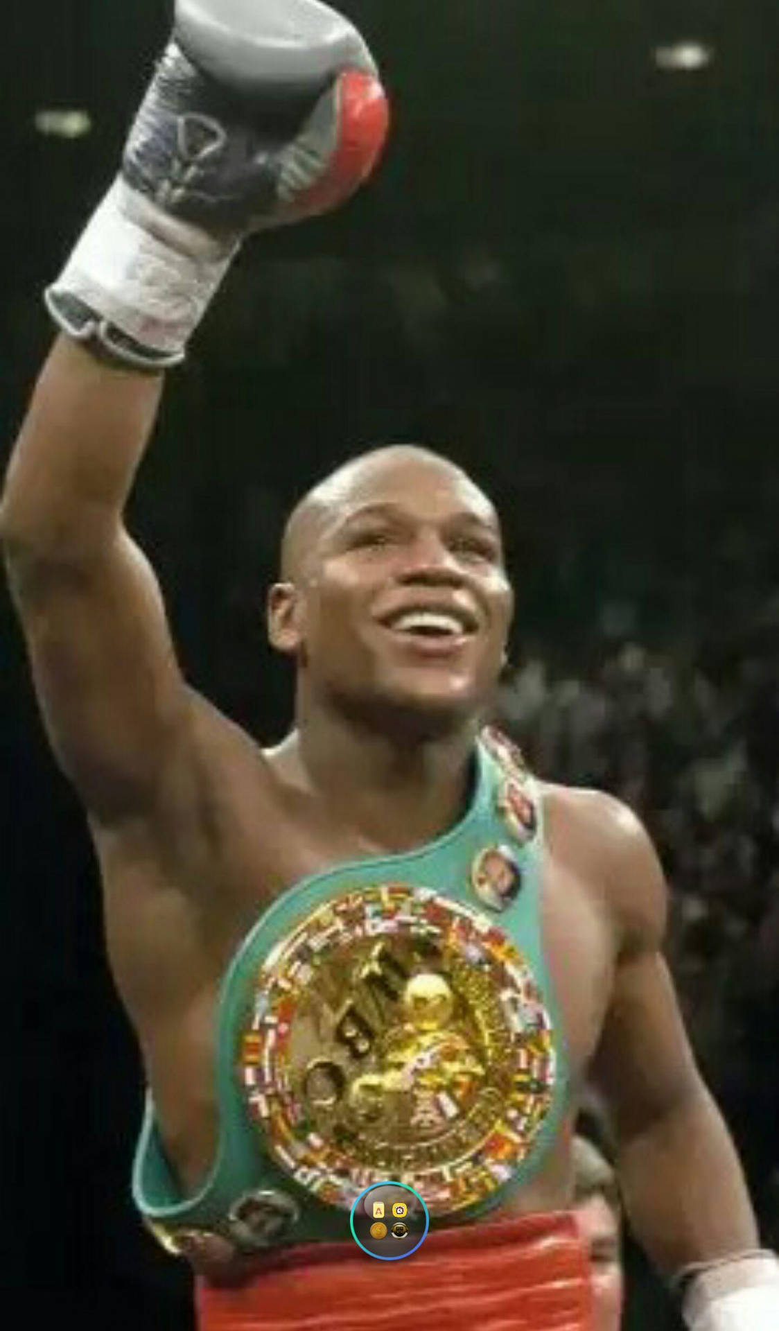 Floyd Mayweather Triumphant With His Belt Background