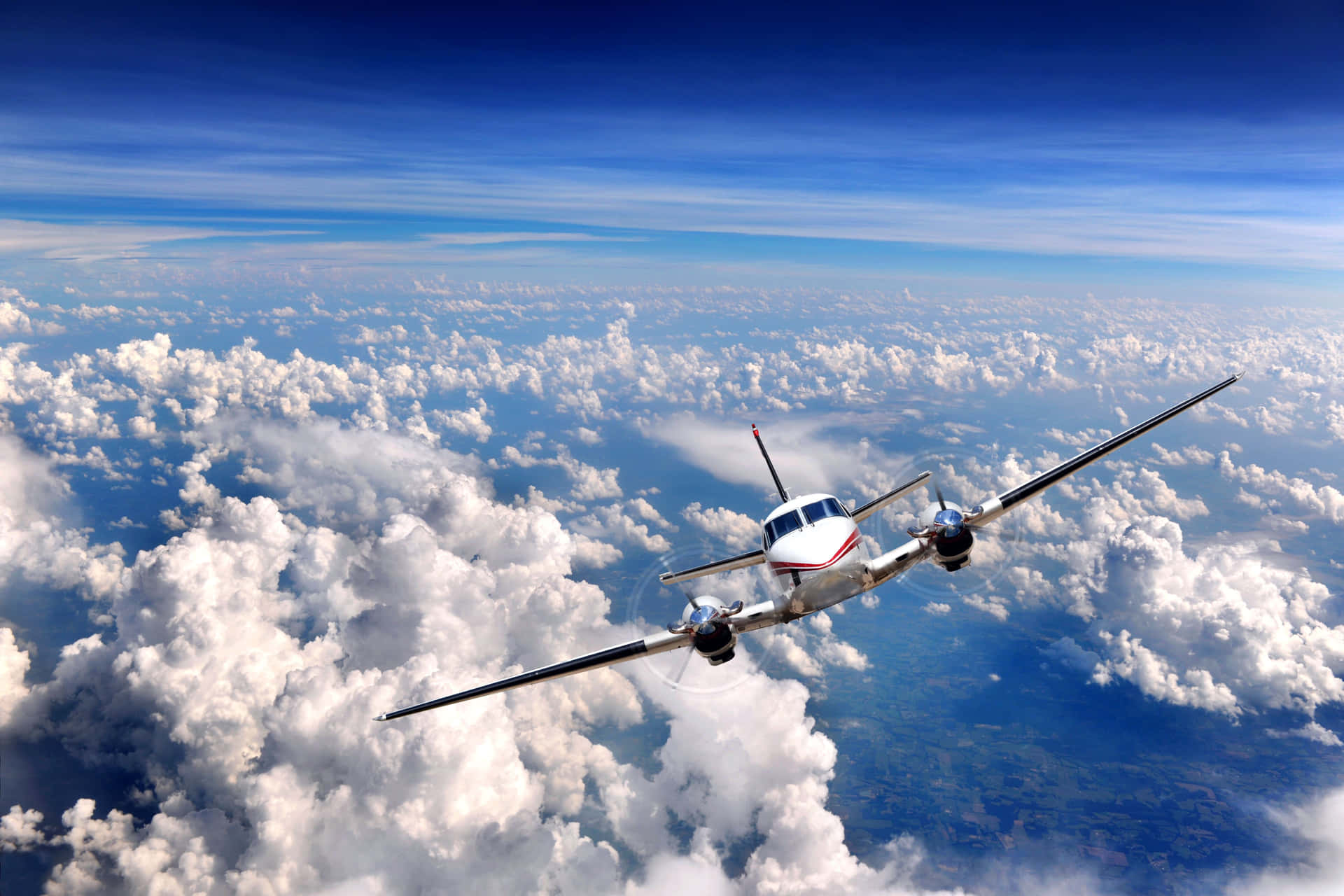 Fluffy Cloud Sky Plane Background