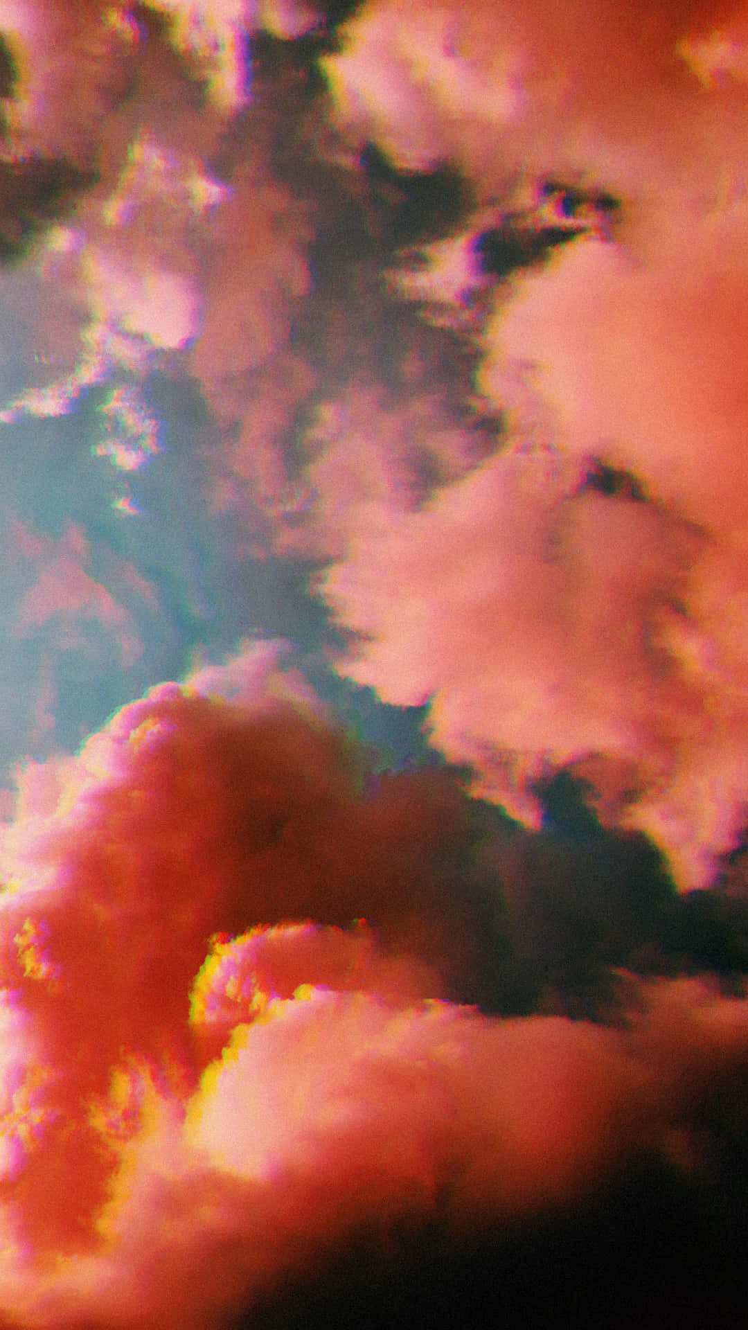 Fluffy Clouds Orange Aesthetic Phone Background