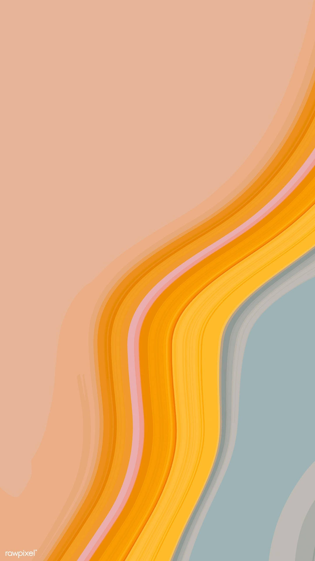 Fluid Waves Orange Phone Background