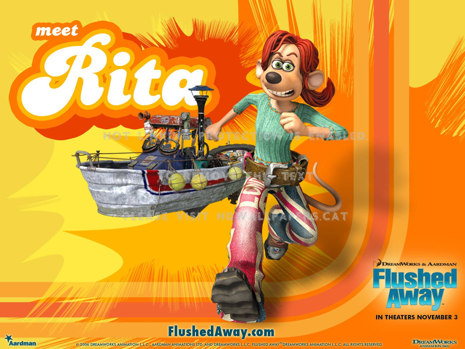 Flushed Away Rita Orange Poster