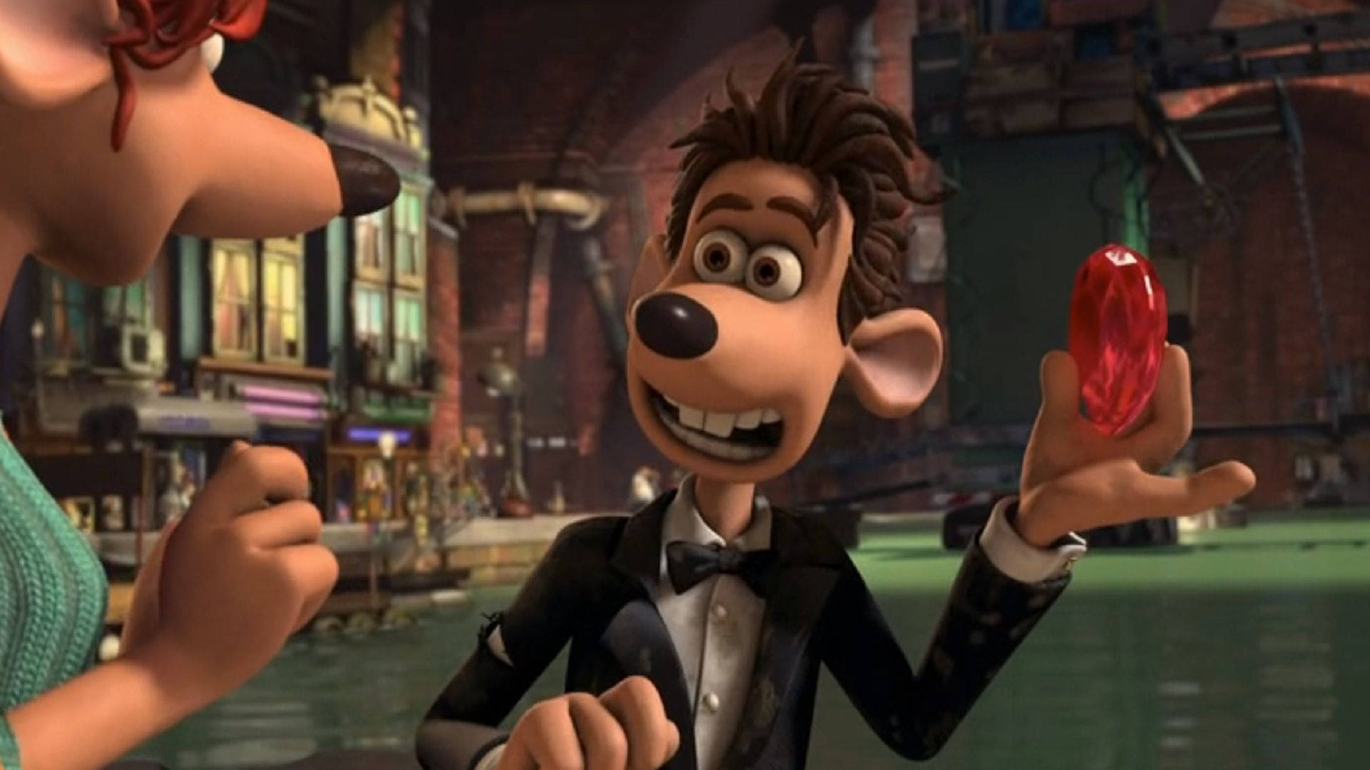 Flushed Away Roddy Holding A Gem Background