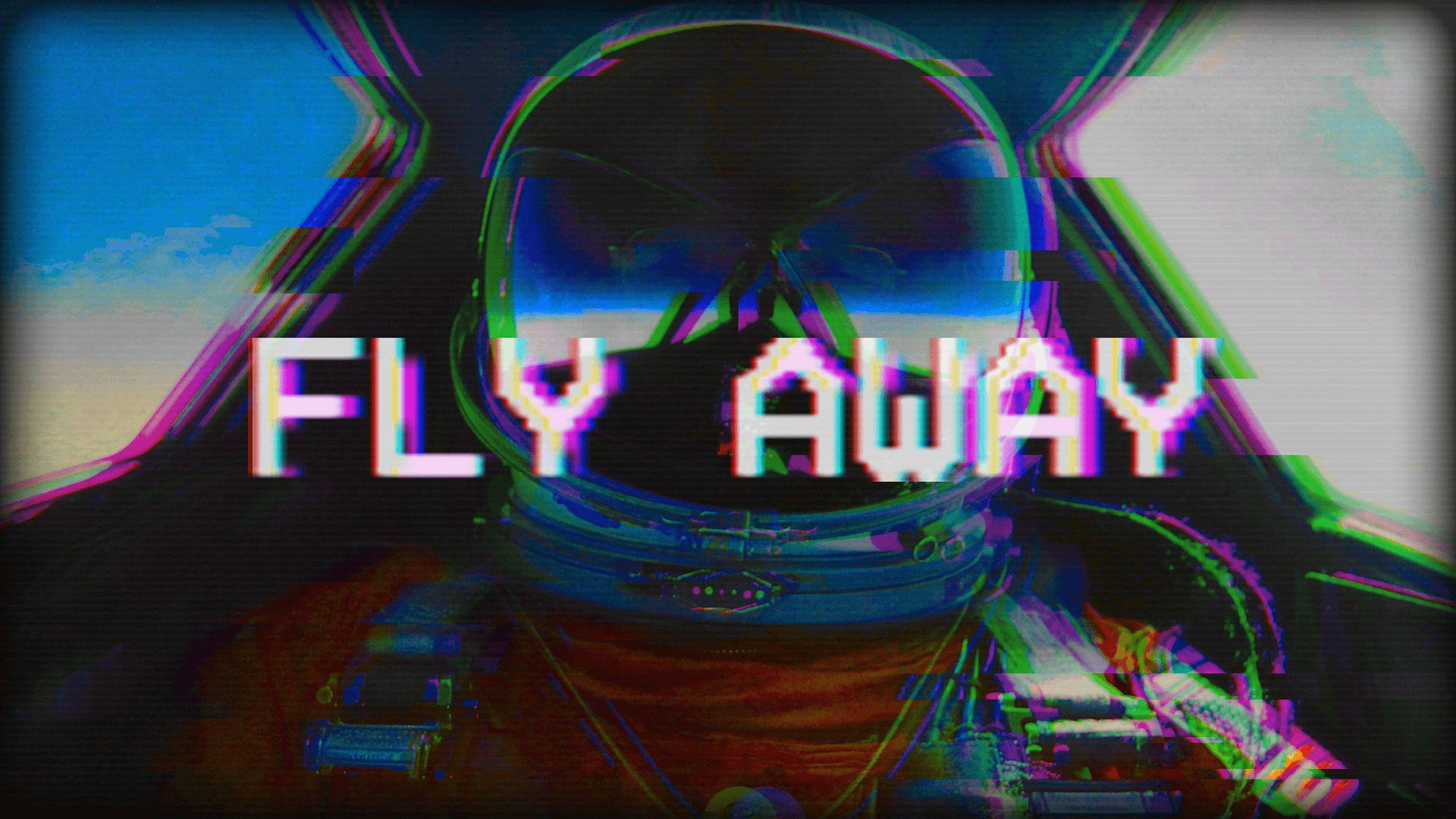 Fly Away Astronaut Trippy Aesthetic Background