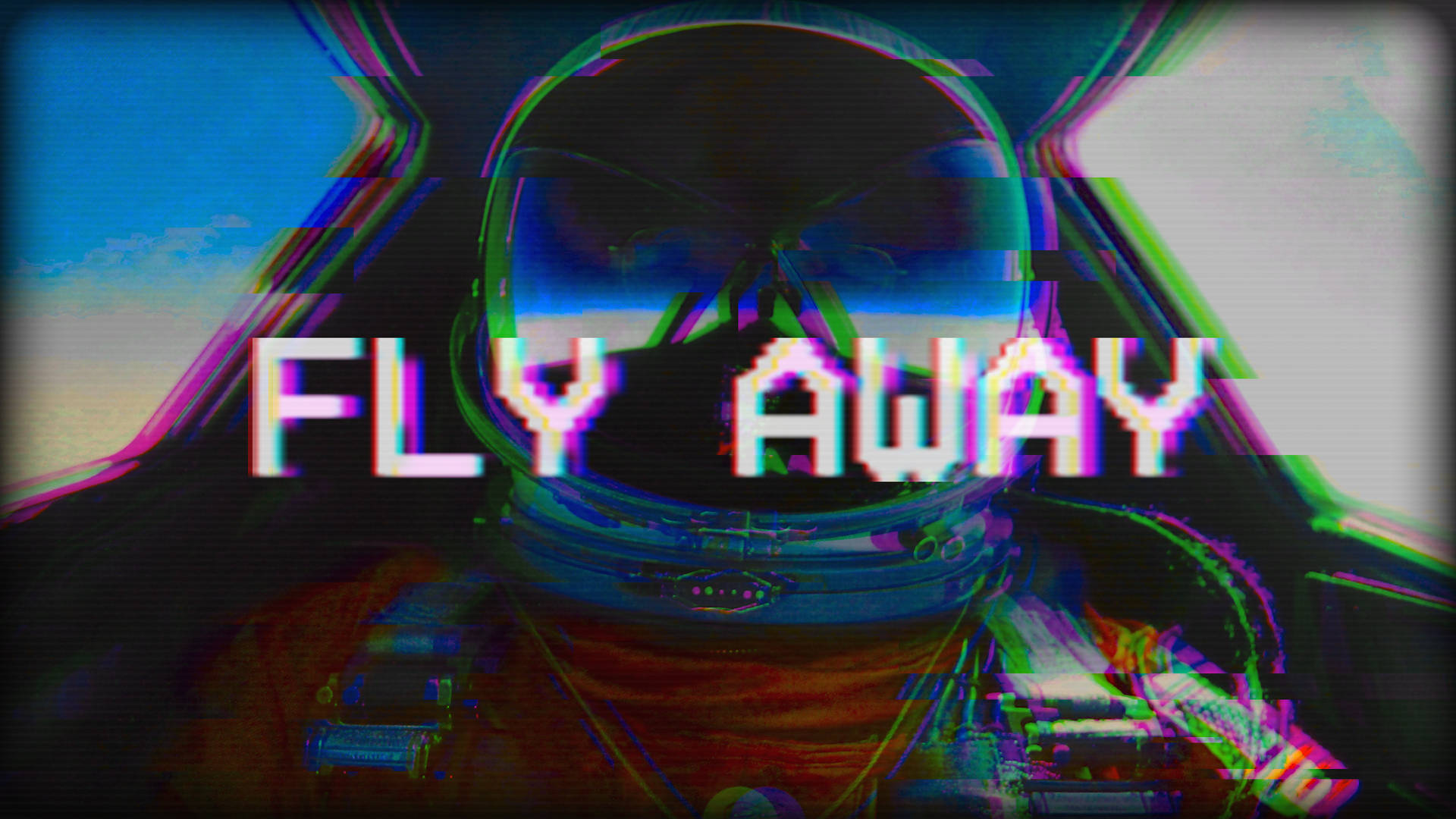 Fly Away Astronaut Vaporwave Desktop Background