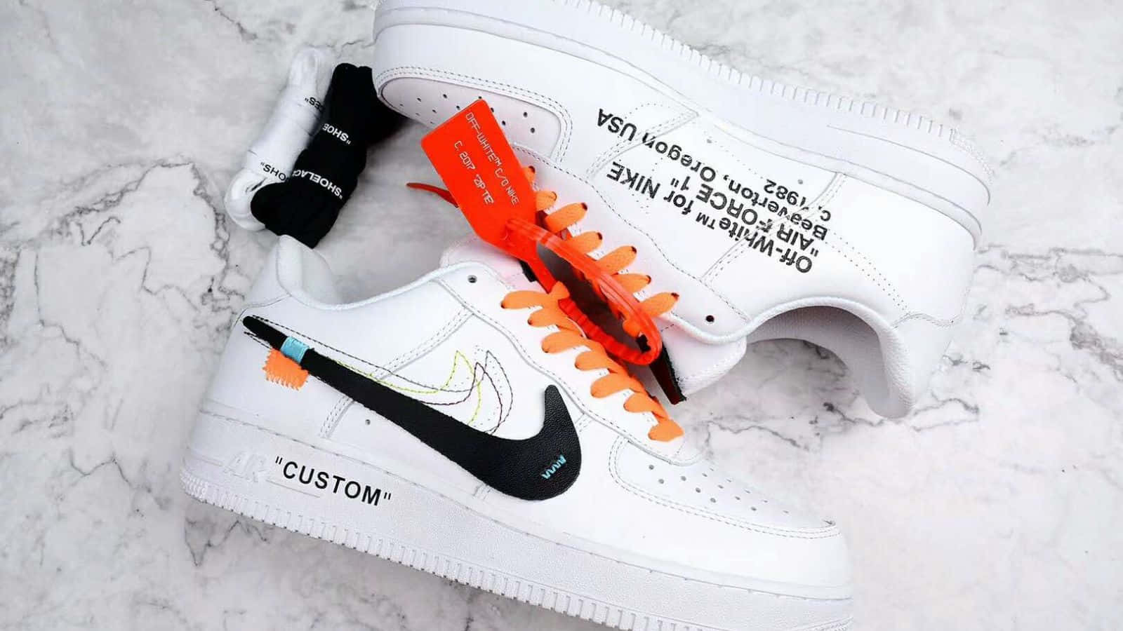 Fly High In Iconic Nike Air Force 1 (af1) Shoes Background