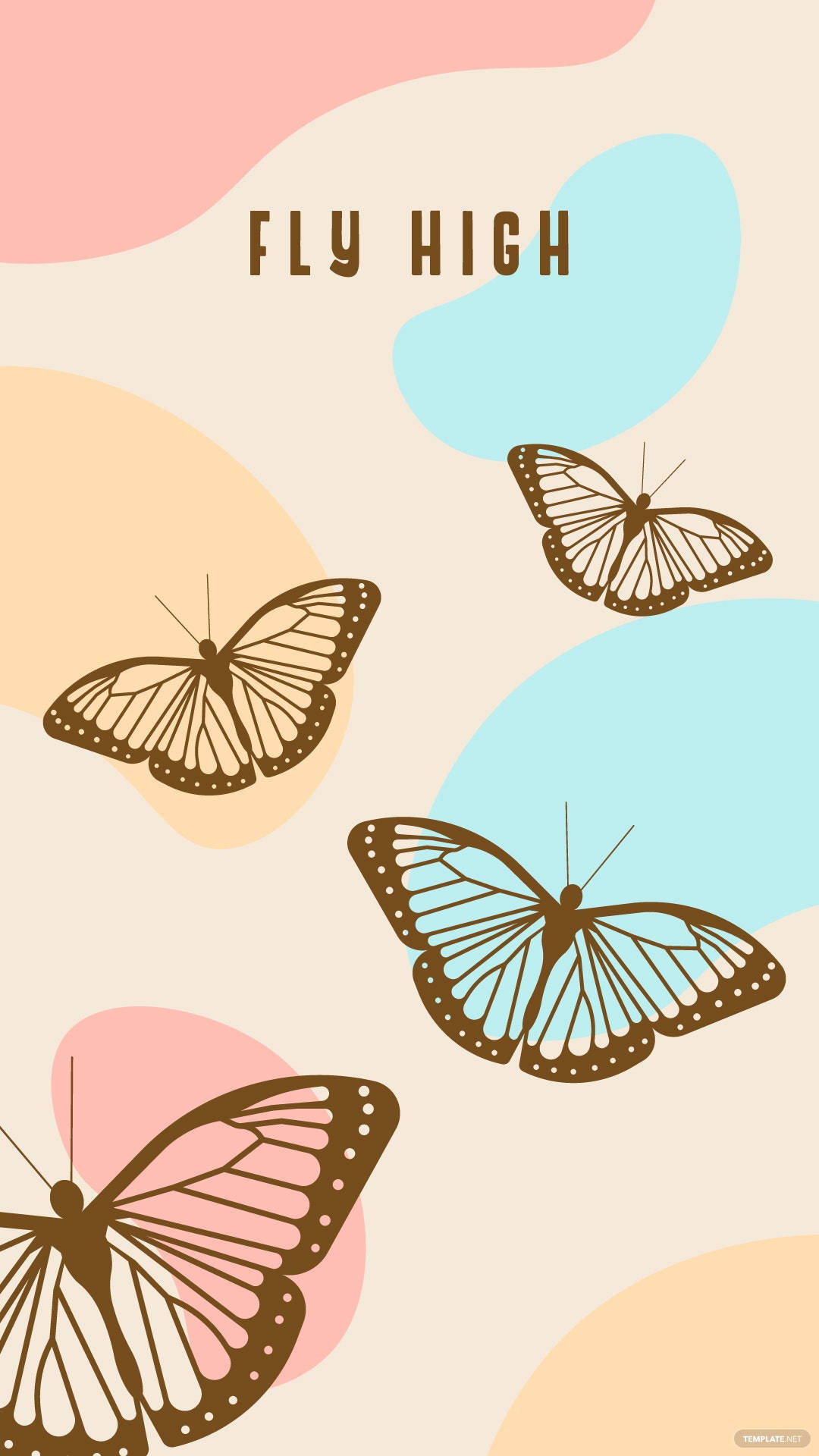 Fly High Pink Pastel Butterflies Background