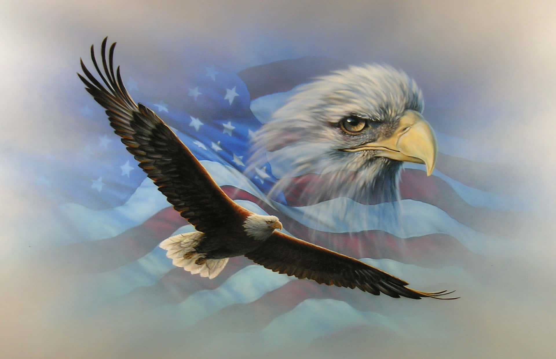 Fly High With American Eagle Background