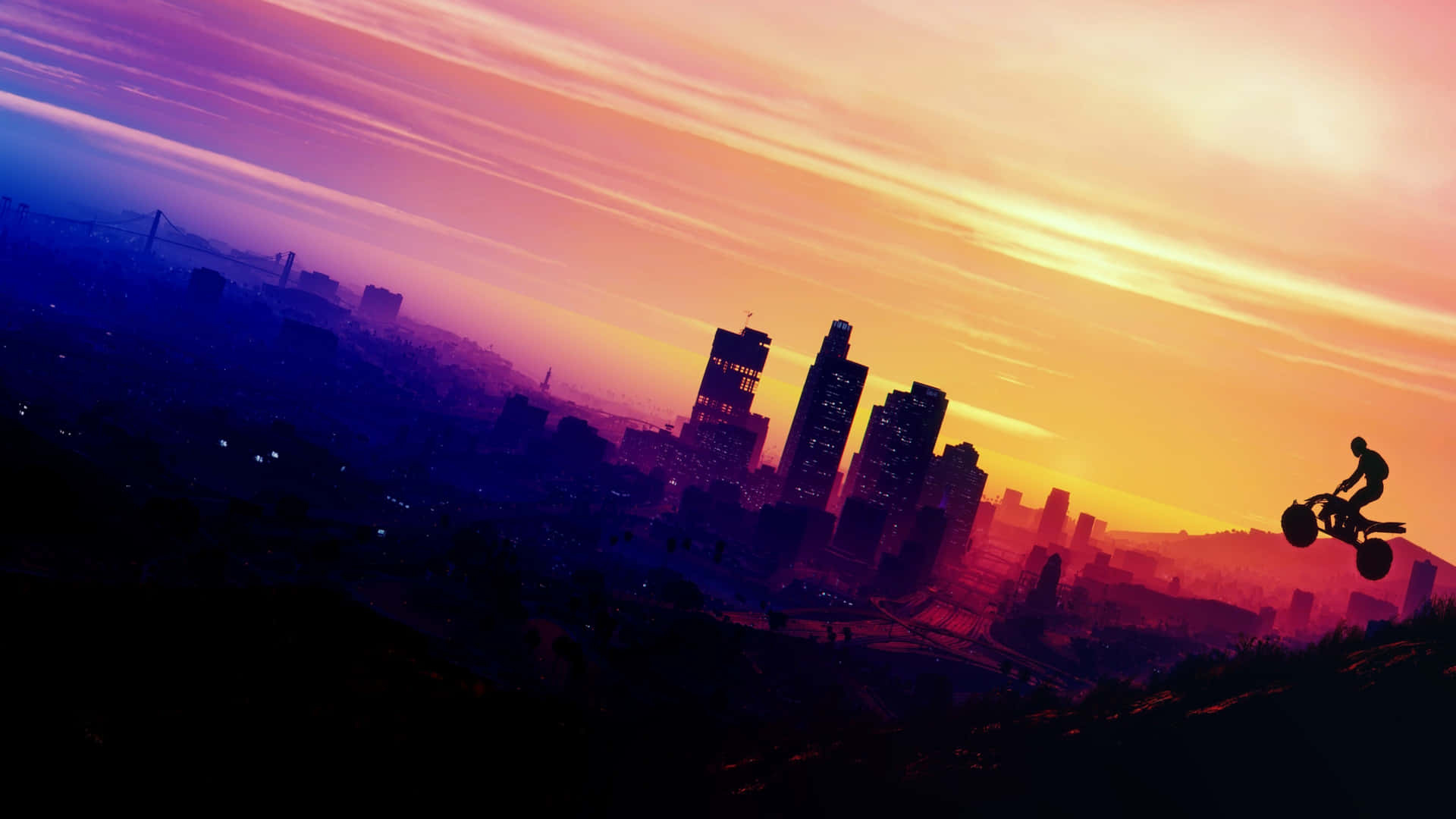 Fly In Style Above Los Santos In Gta 5 4k Background