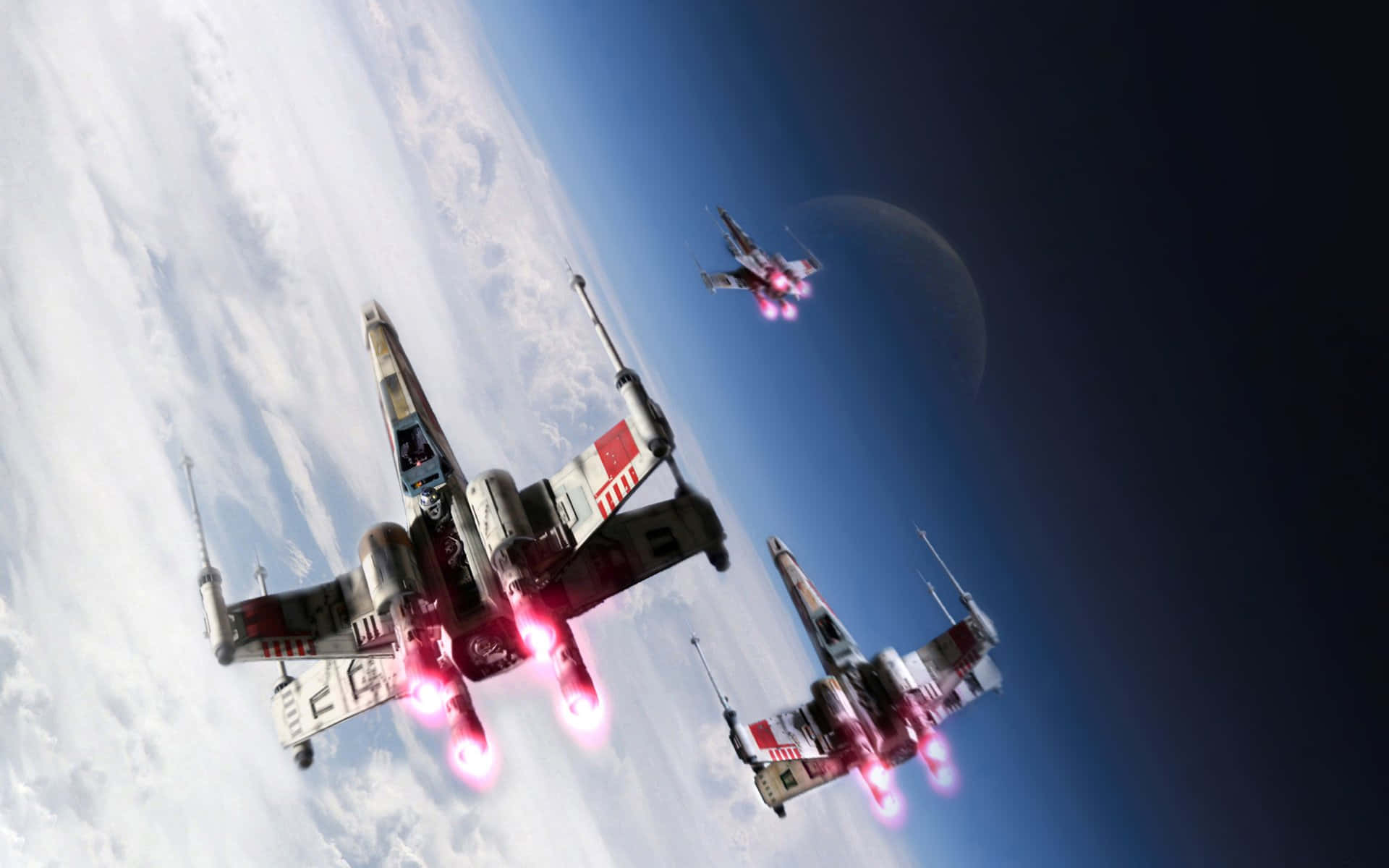 Fly Through The Galaxy In A Star Wars X-wing Background