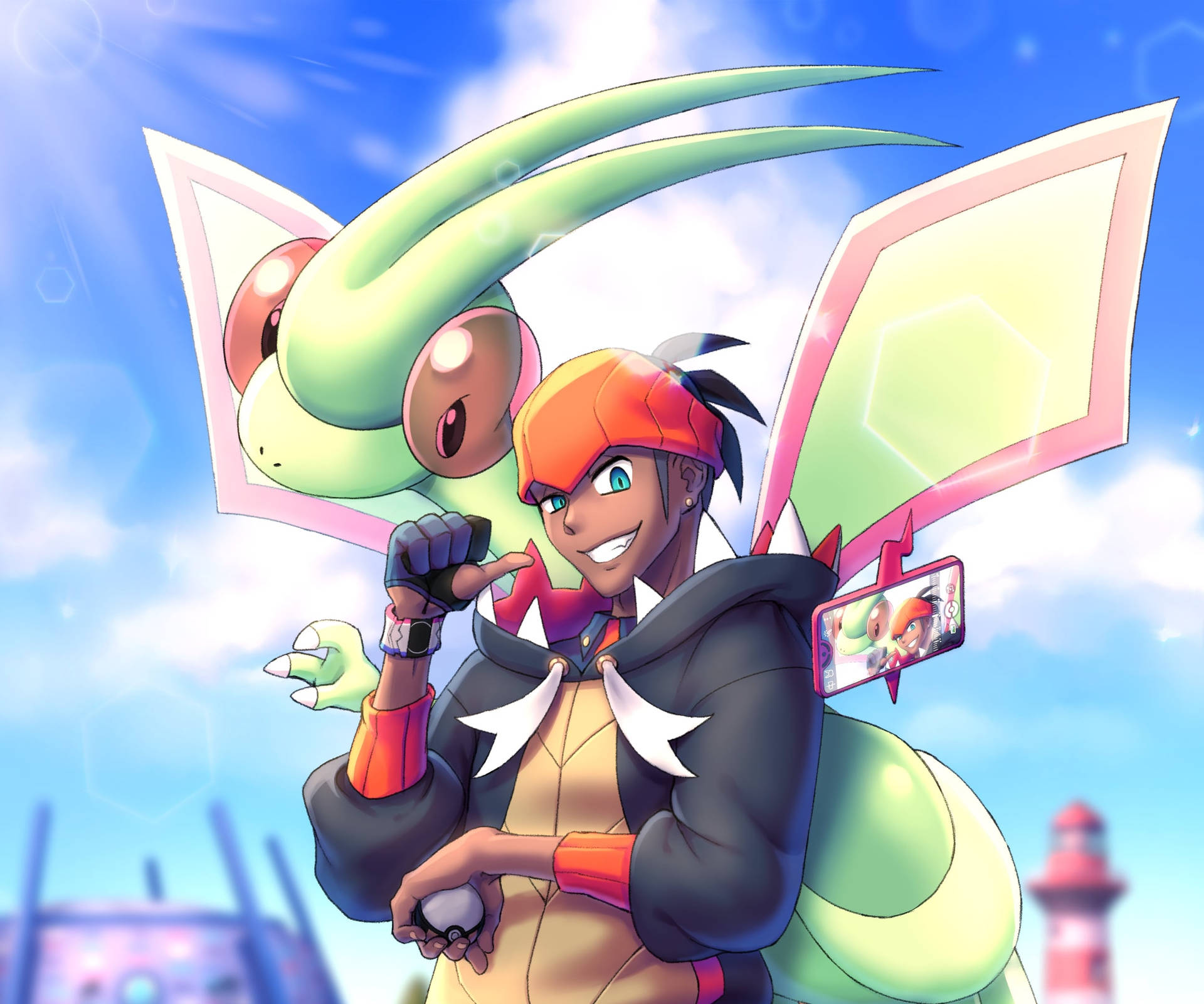 Flygon And Raihan Background