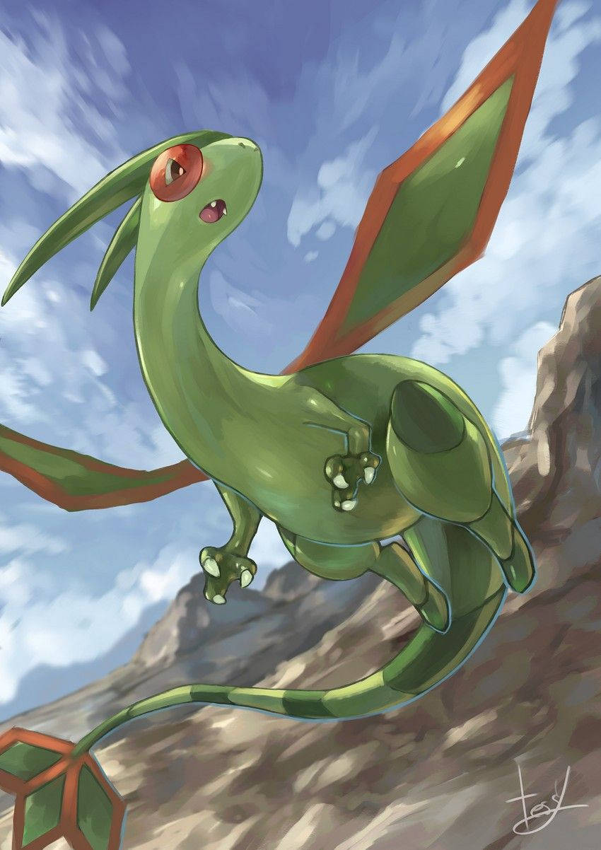 Flygon Pokemon Fanart Background