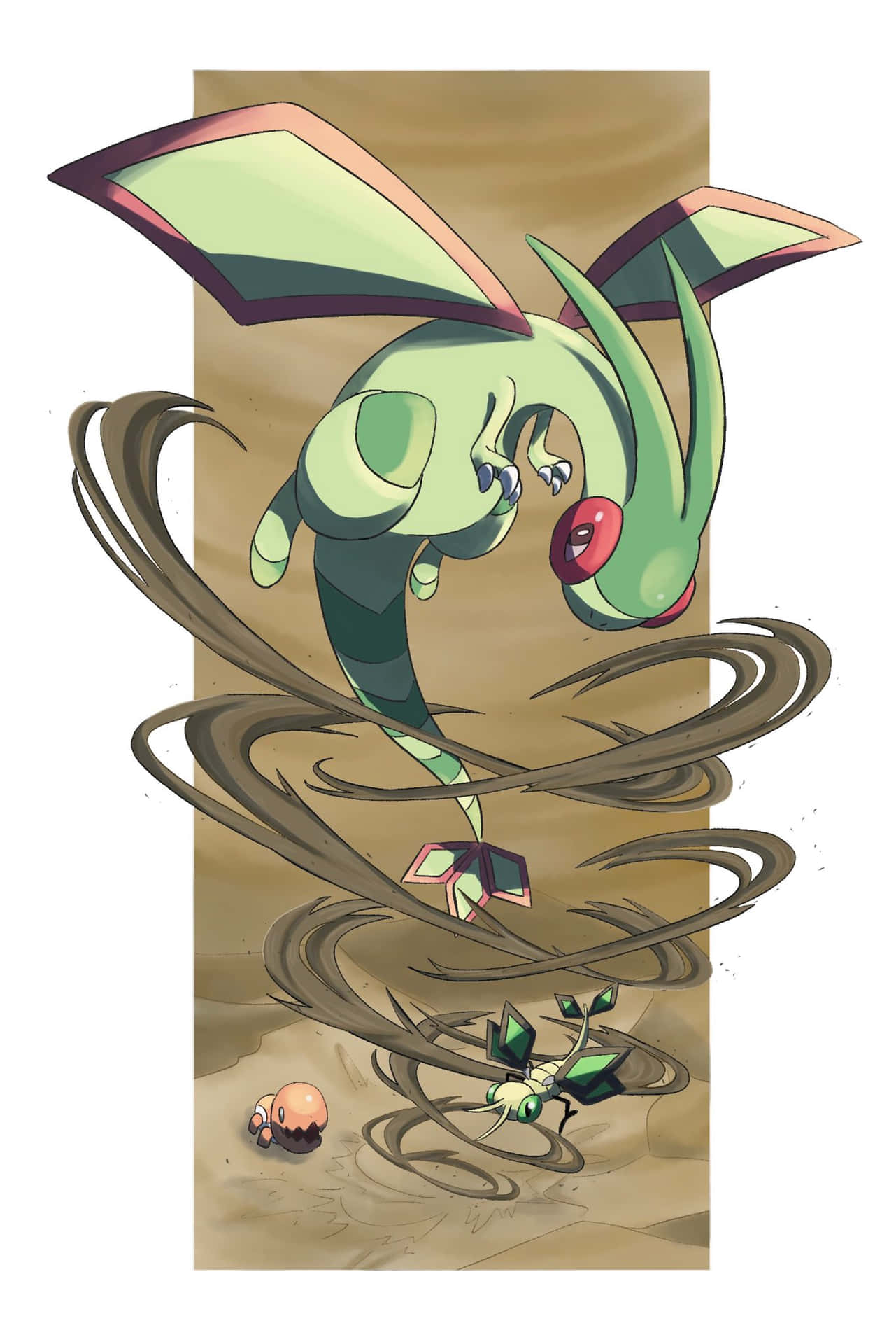 Flygon With Vibrava And Trapinch Background