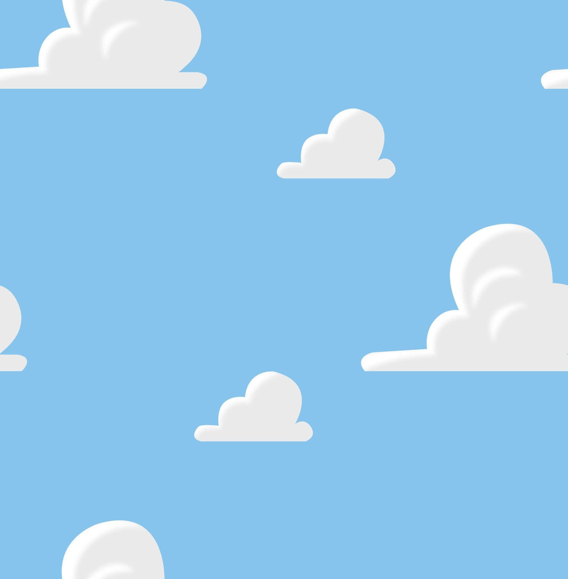Flying Above The Clouds With Toy Story Background