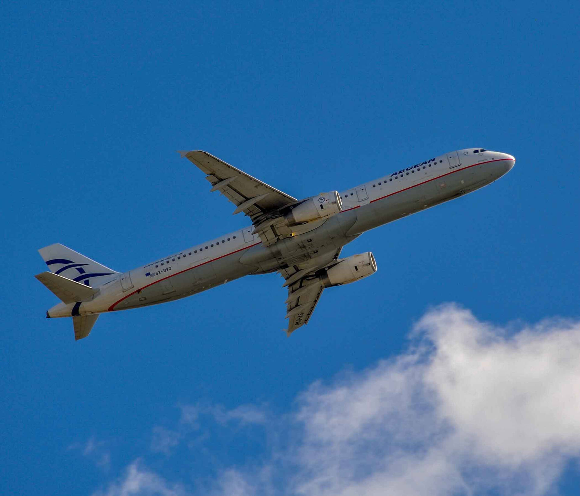 Flying Aegean Airlines Carrier A321neo Low Angle Shot