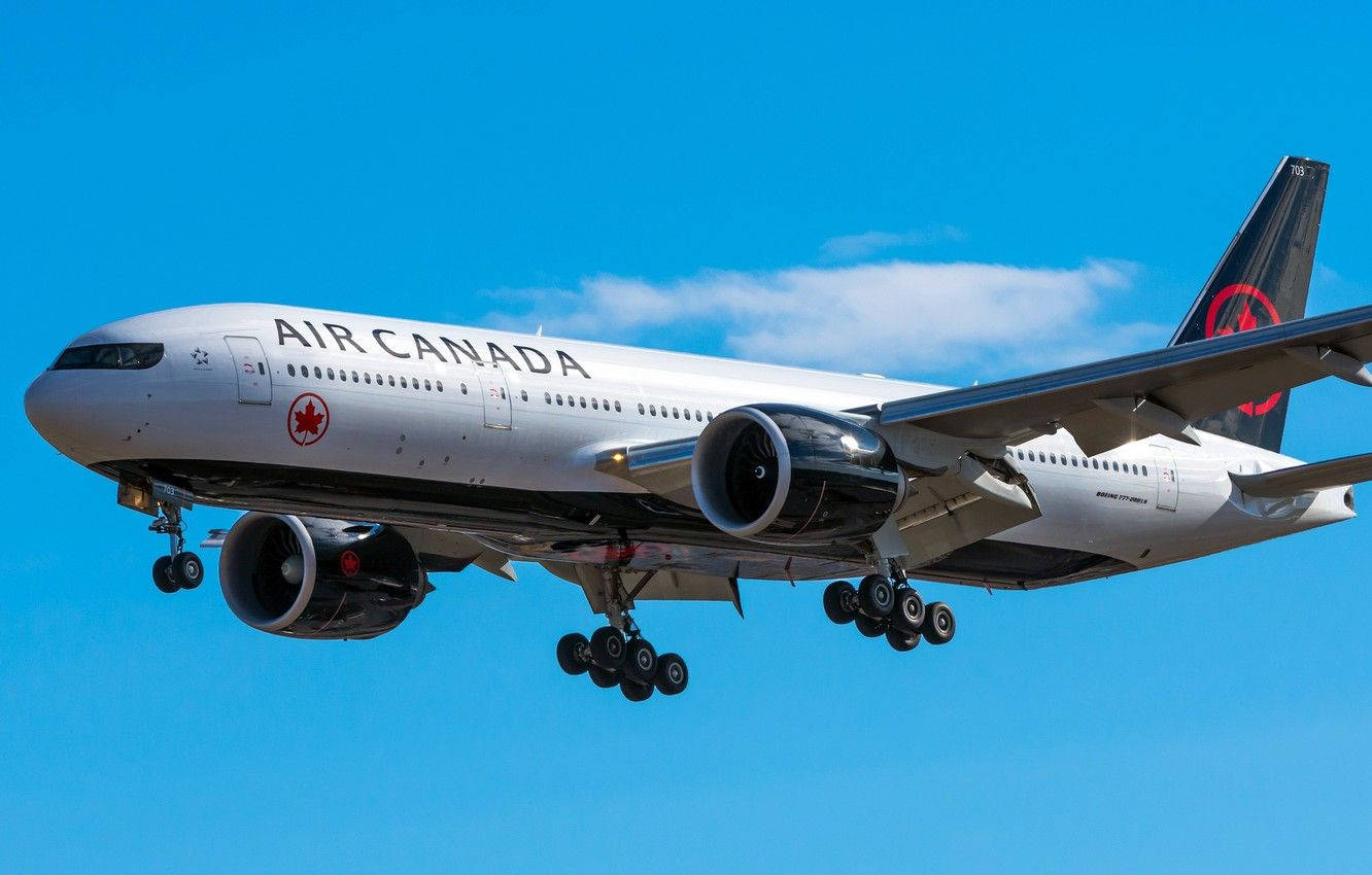 Flying Air Canada Plane Background