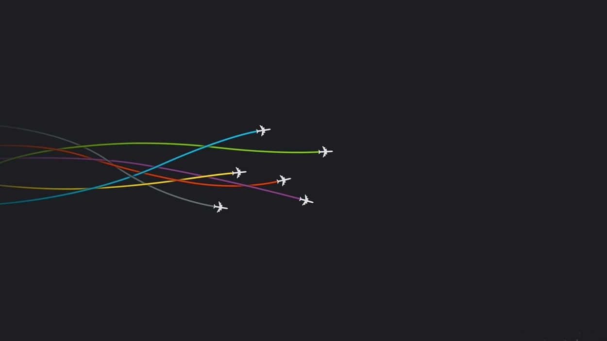 Flying Airplanes Minimalist Design Hd Background