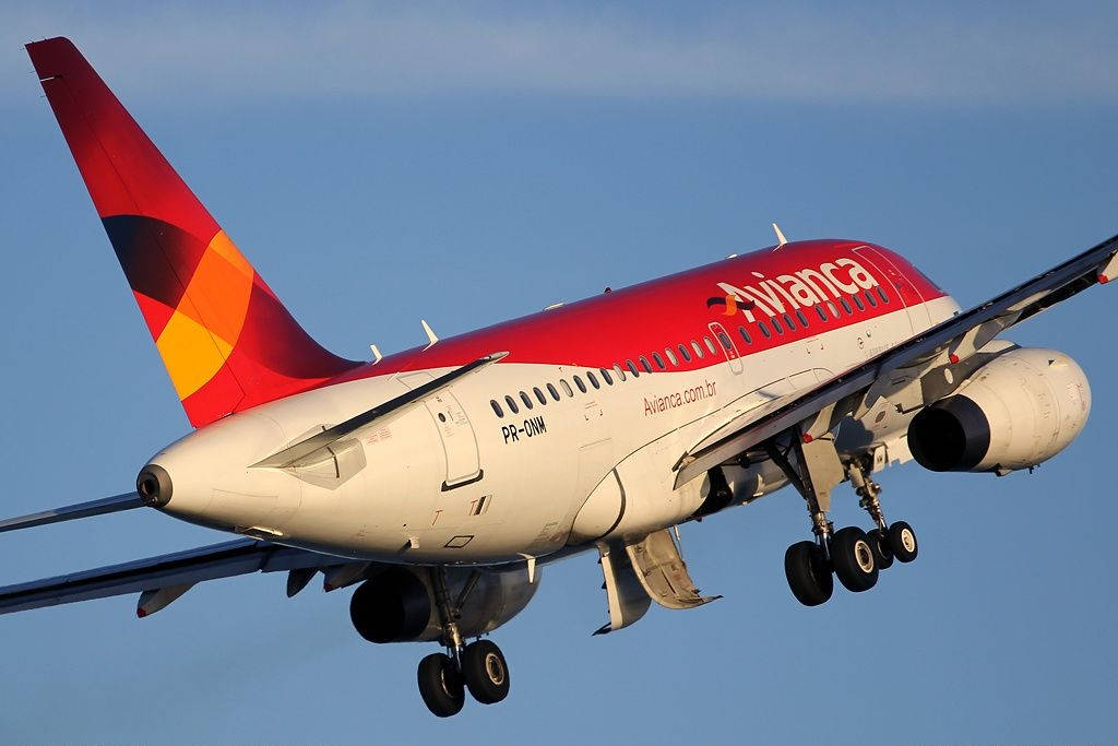 Flying Avianca Airline Airbus A320 Plane Background