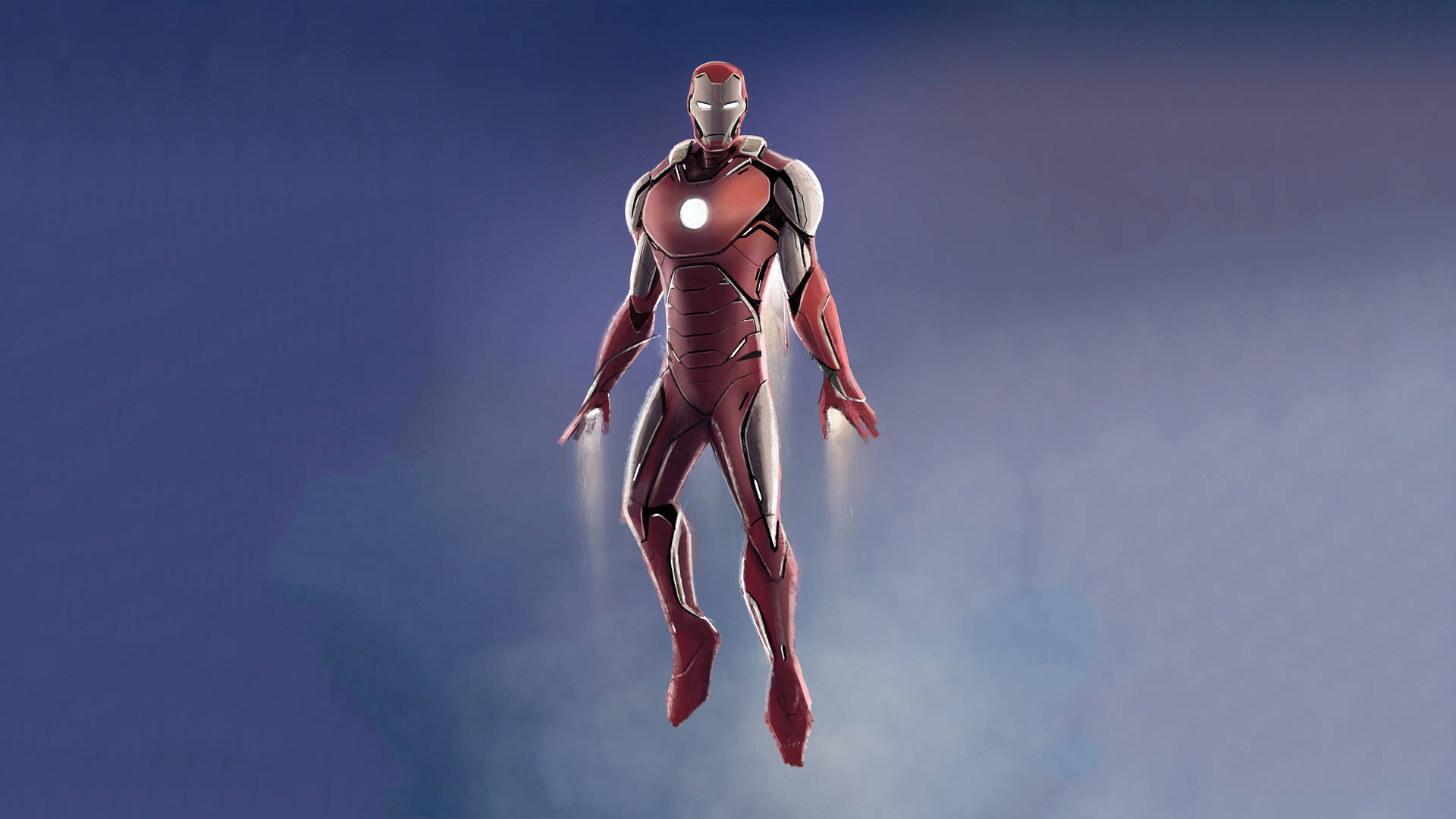 Flying Digital Art Of Superhero Iron Man Background