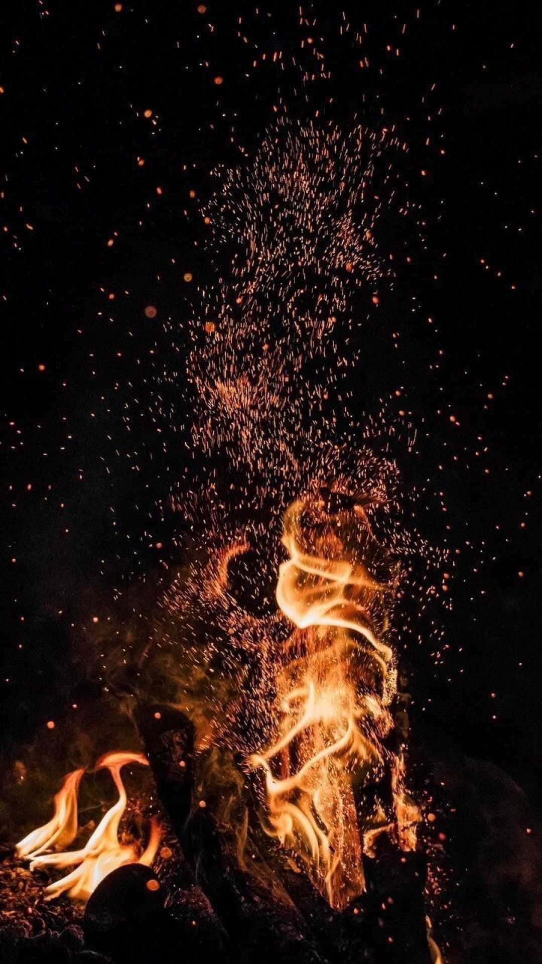 Flying Embers Campfire Background