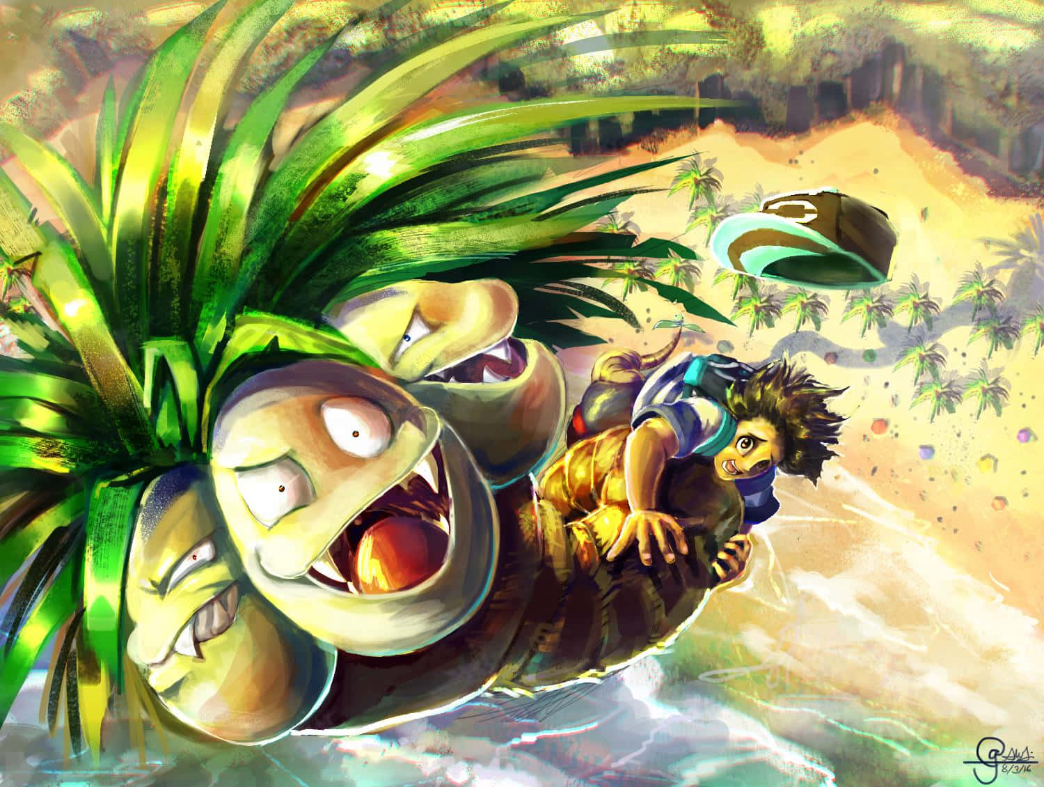 Flying Exeggutor With Boy