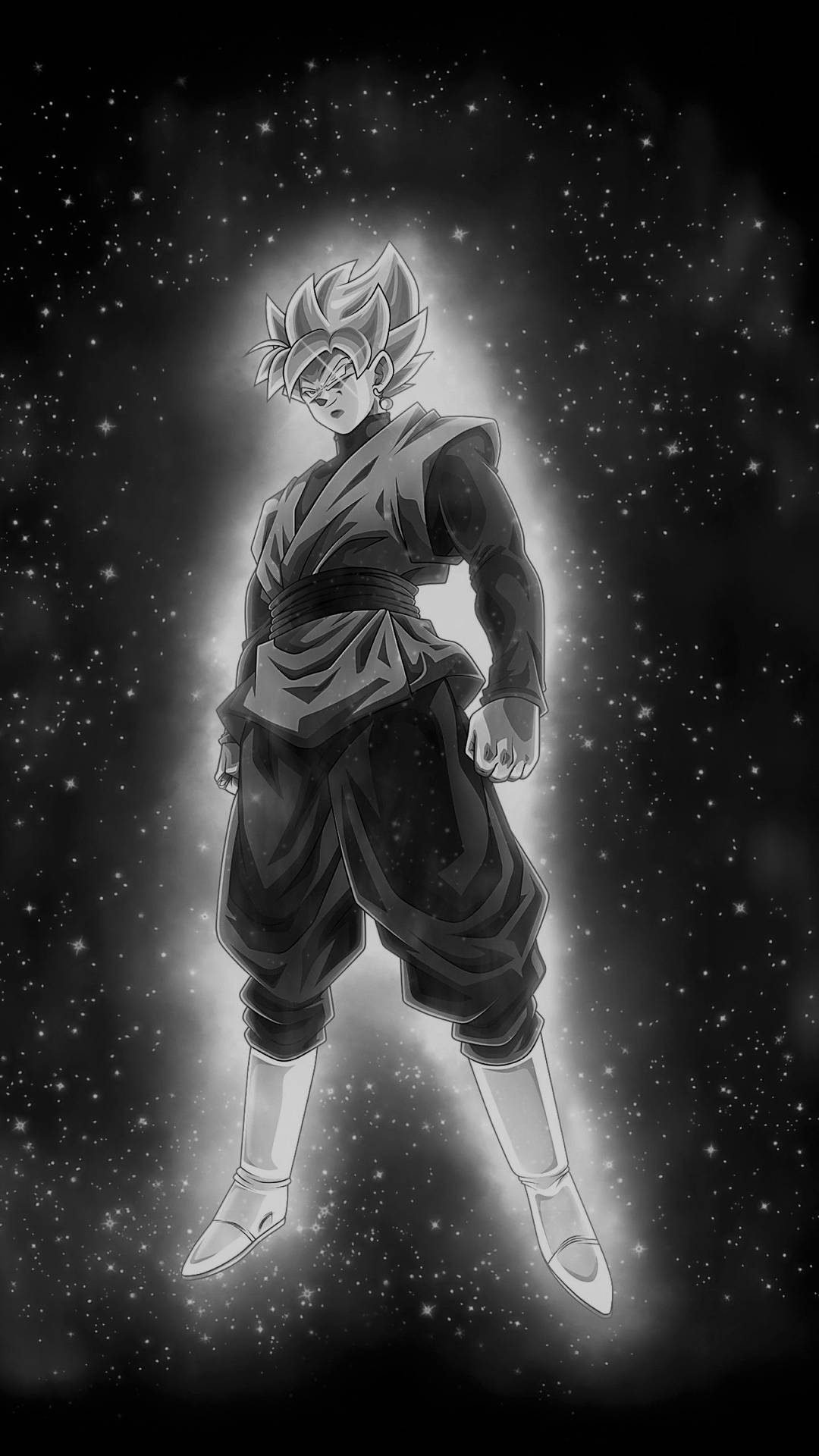 Flying Goku Black And White Background