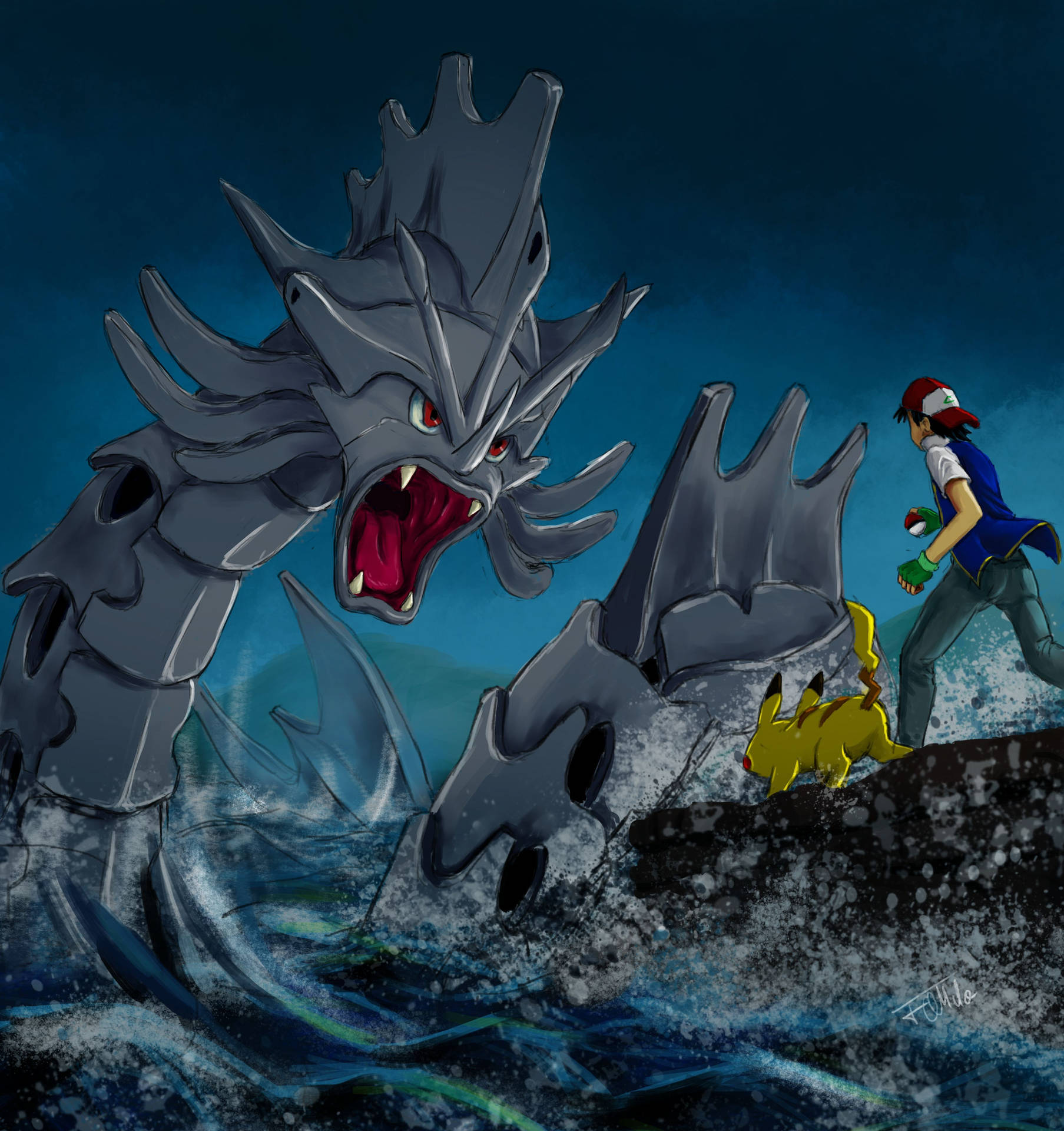 Flying High And Fearless With Gyarados Background