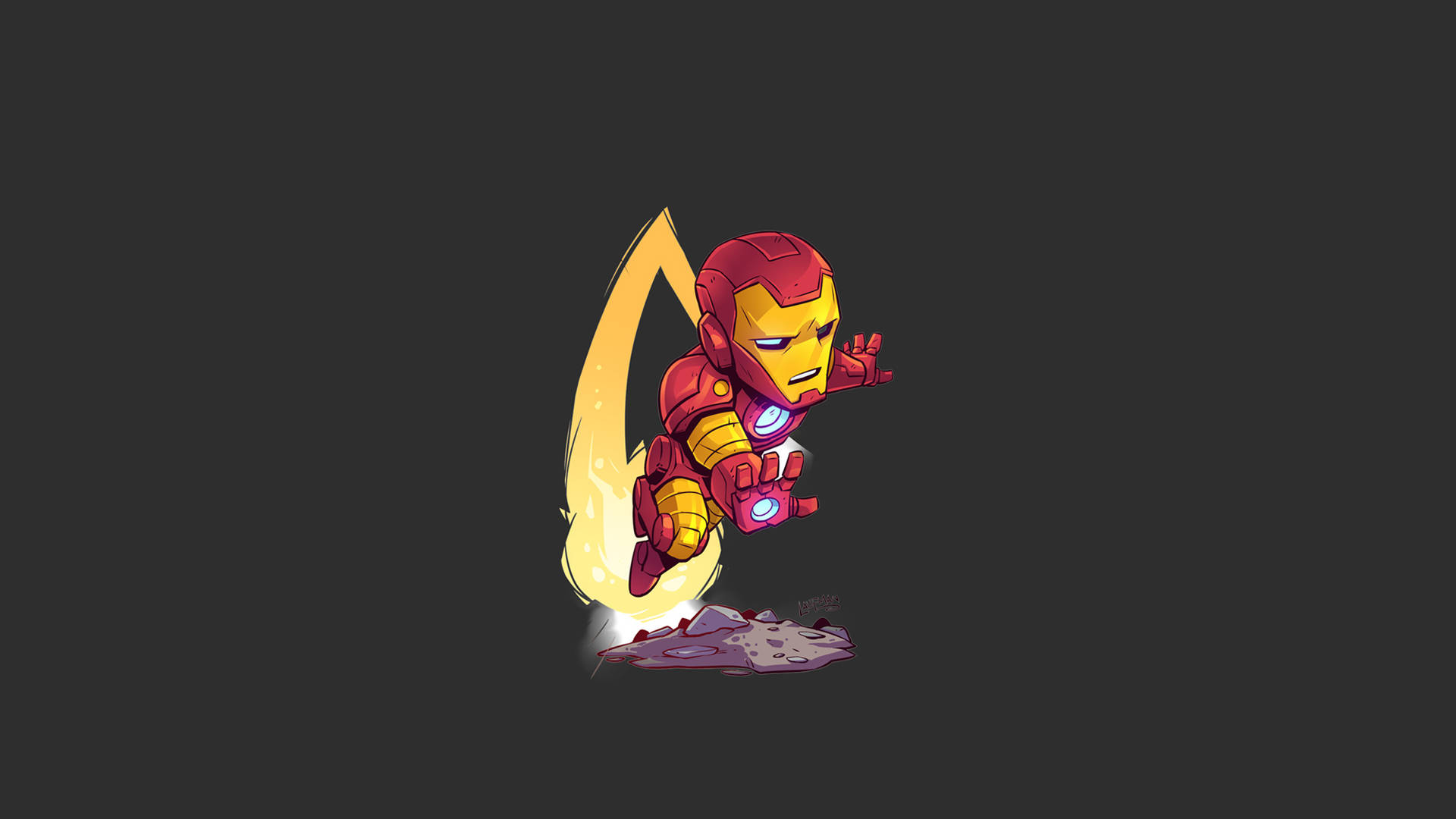 Flying Iron Man Logo Background
