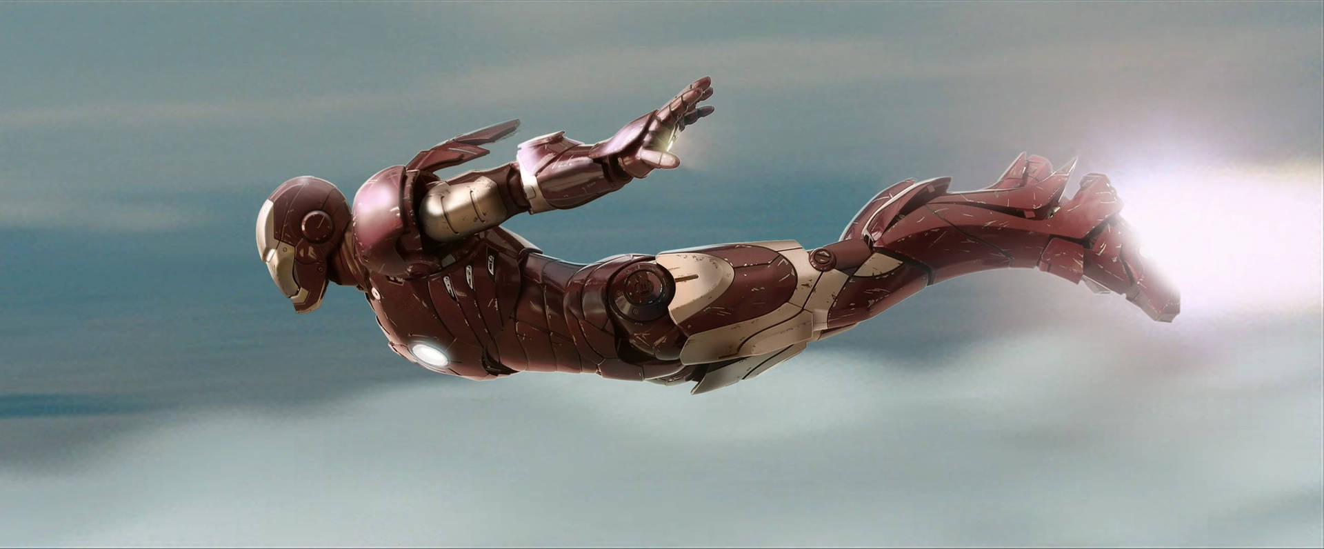 Flying Iron Man Mark 3 Background