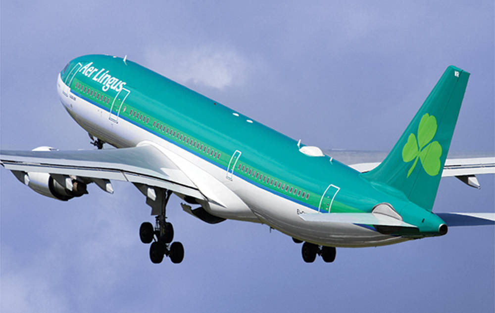 Flying Of Aer Lingus Aviation Plane Background