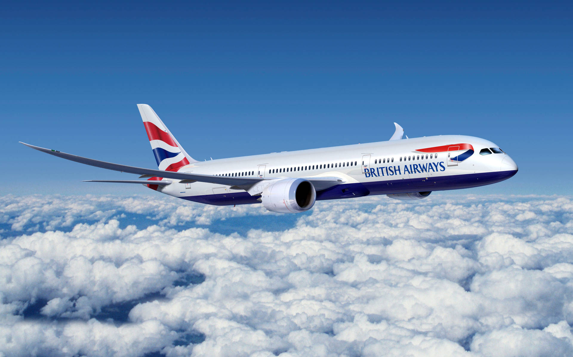 Flying White British Airways Airplane 4k Background