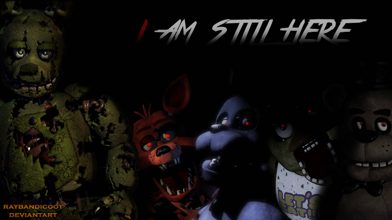 Fnaf Animatronics With Springtrap Background