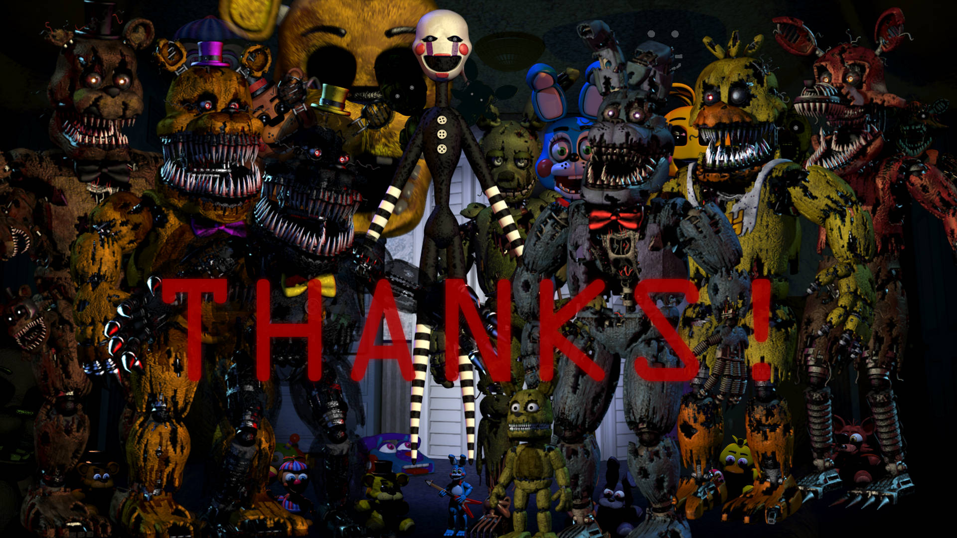 Fnaf Complete Nightmare Animatronics Background