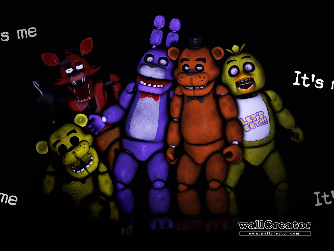 Fnaf Freddy And Classic Animatronics Background