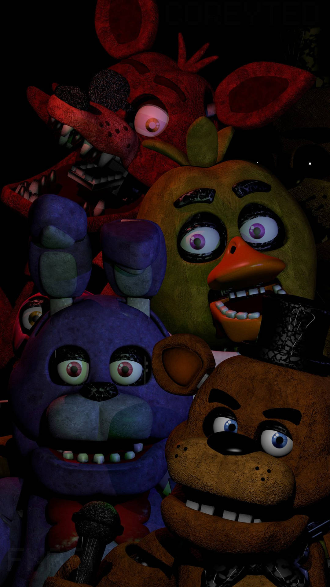 Fnaf Group Selfie Classic Animatronics Background