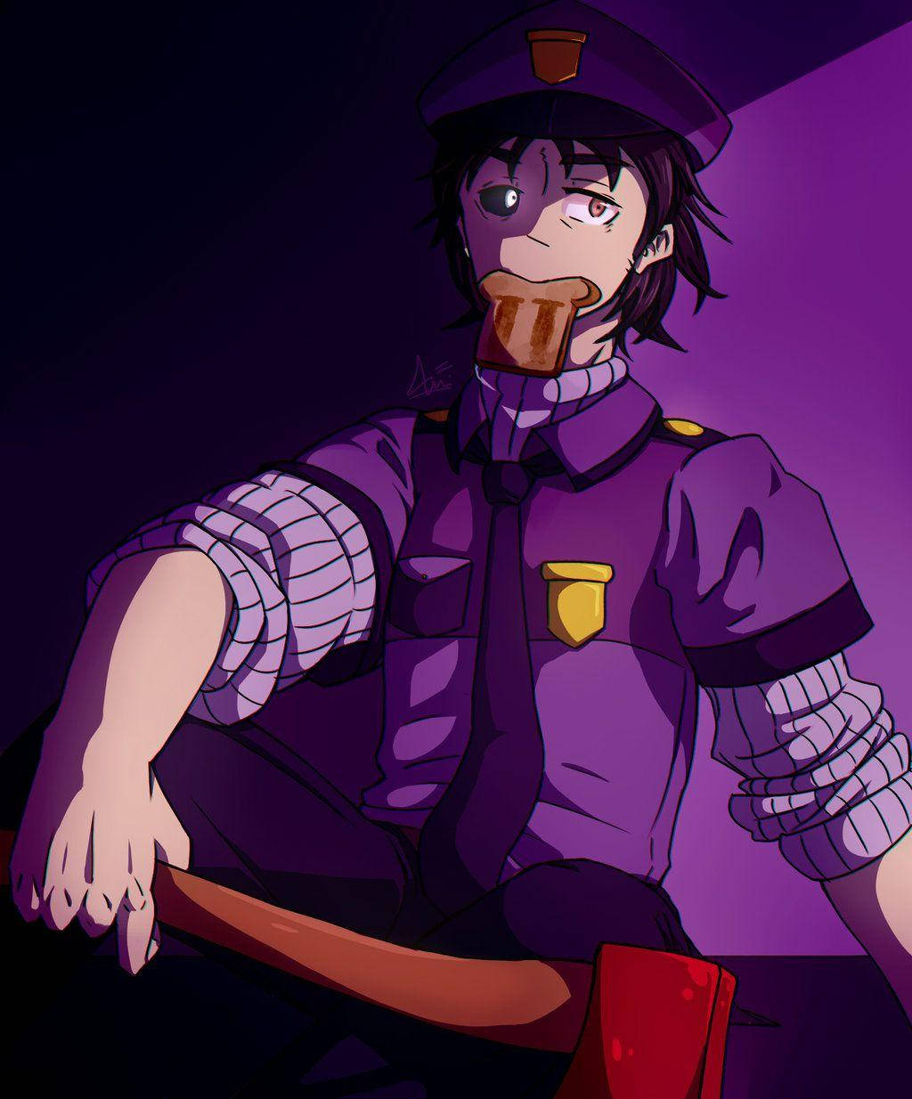 Fnaf Purple Guy Anime Fanart Background