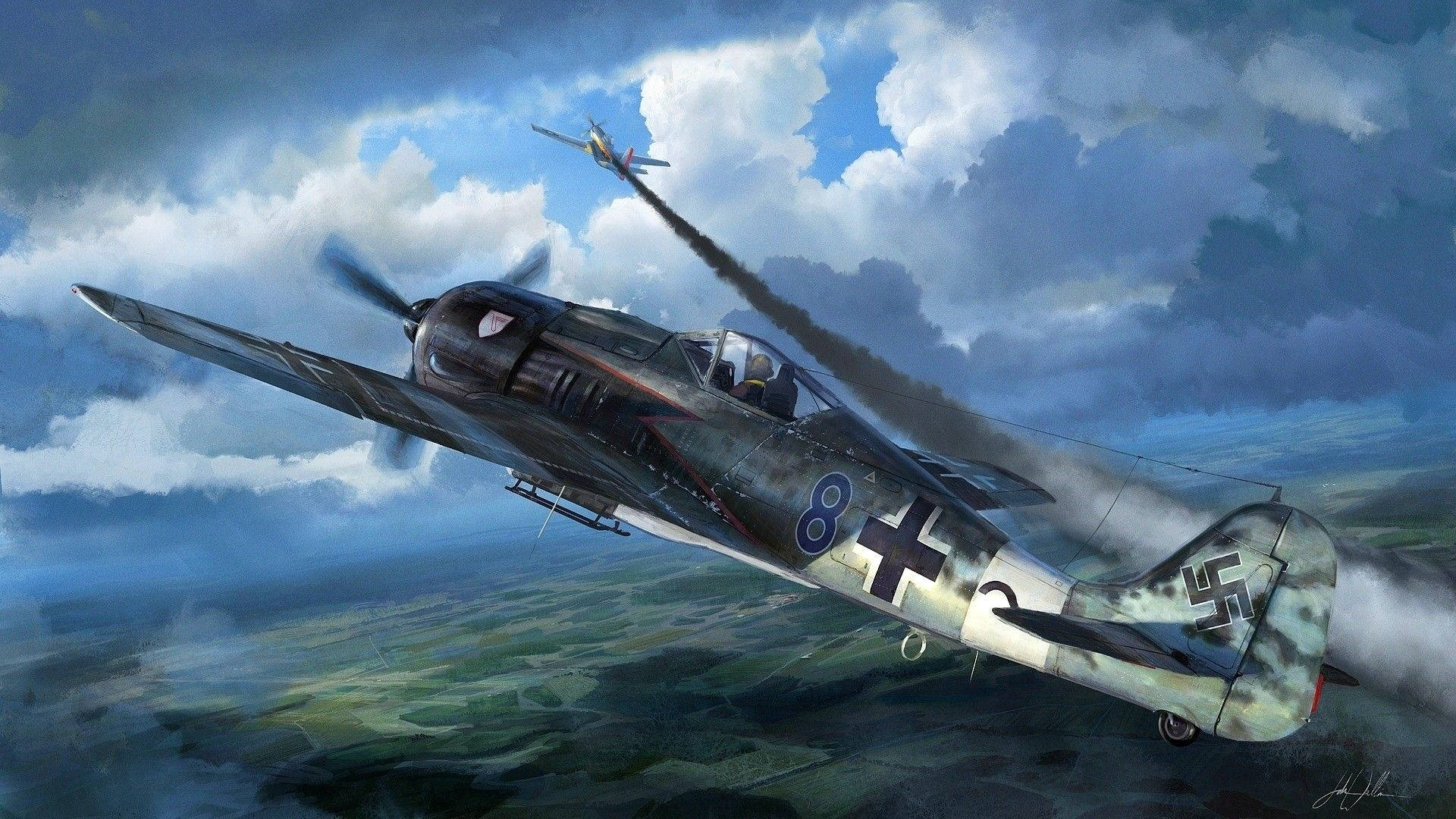 Focke-wulf Fw 190 German Ww2 Fighters Background