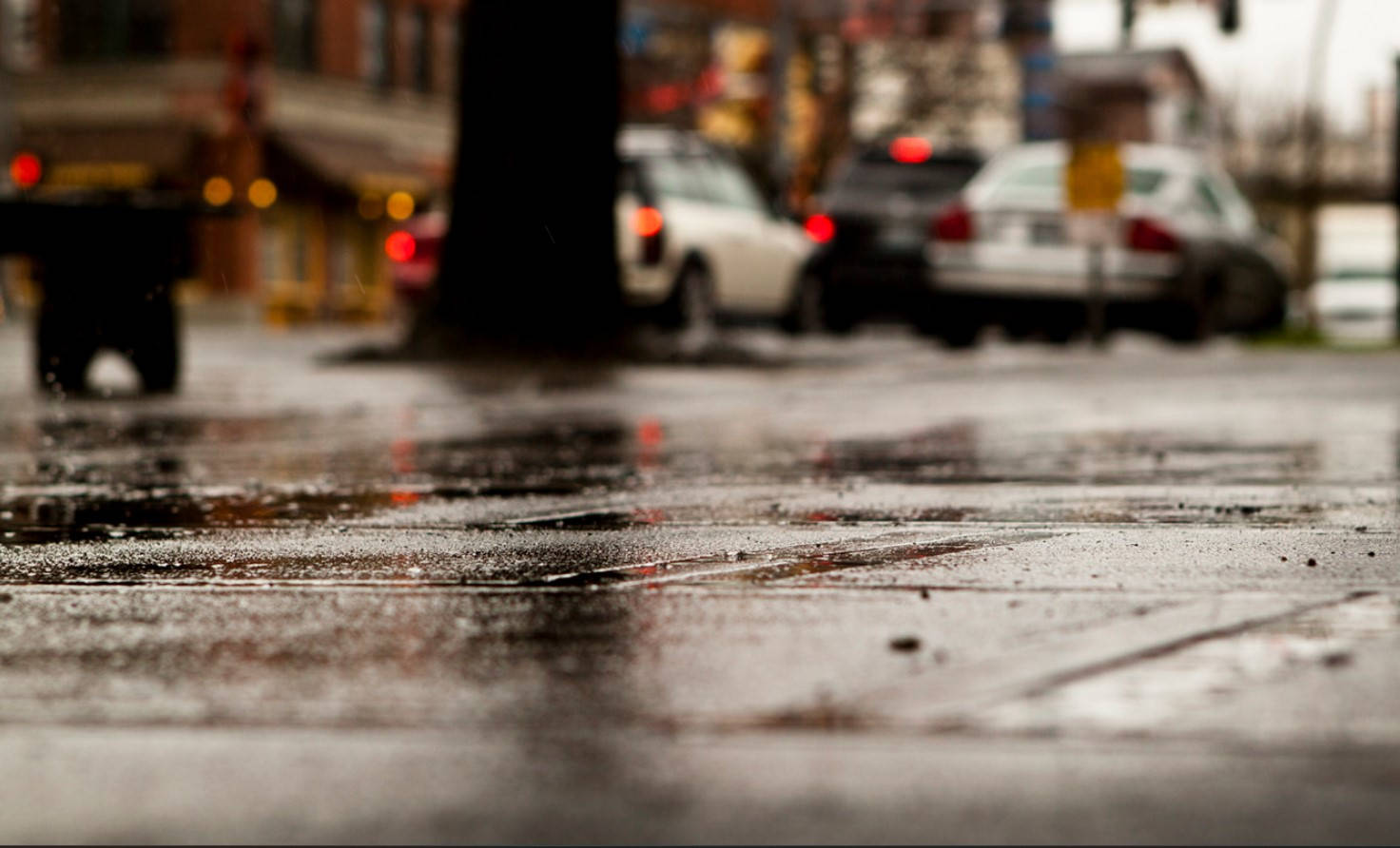 Focus Image Of Streets Seattle Rain