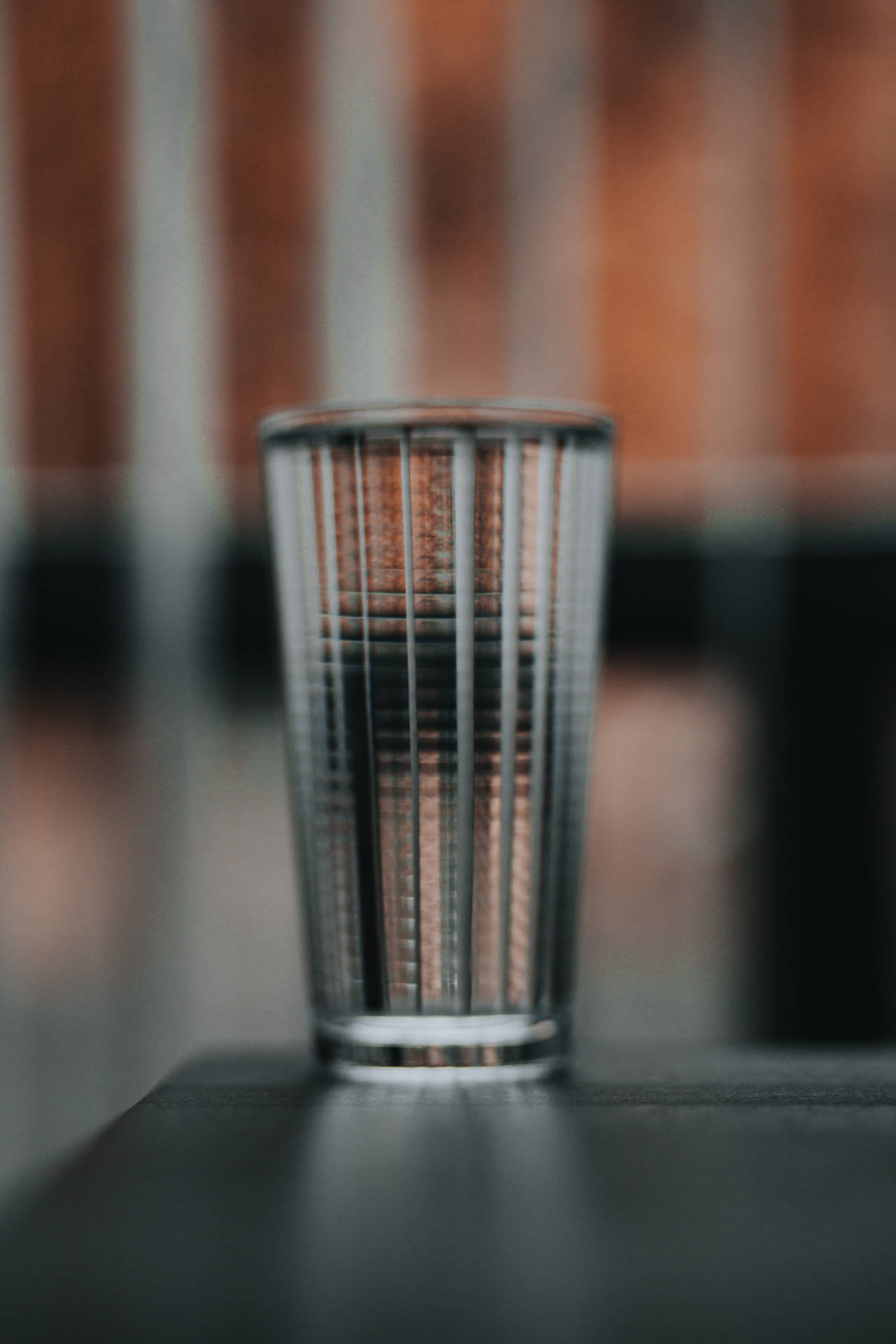 Focus Shot Empty Glass Cup Background