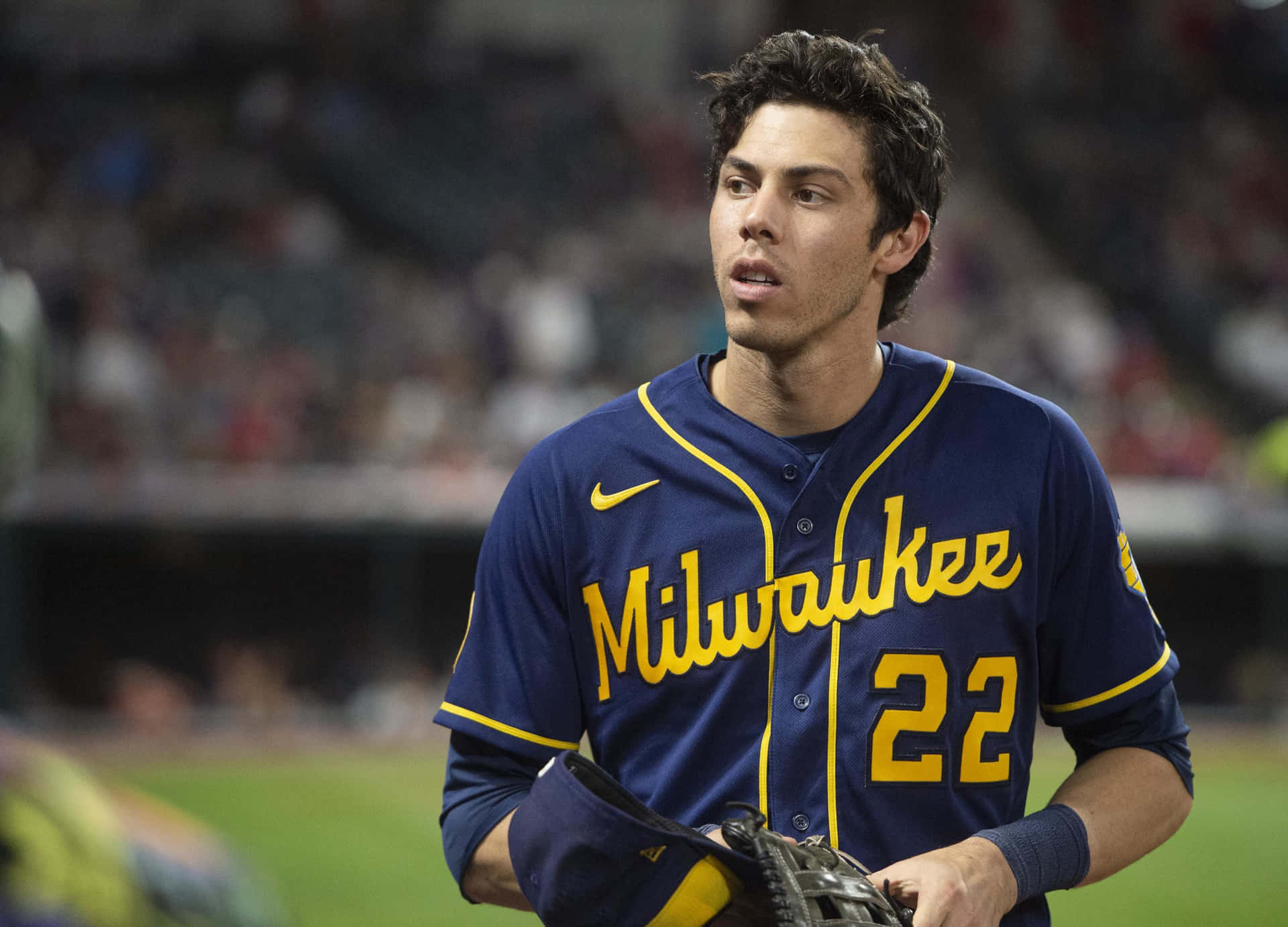 Focused Baseball Player Milwaukee22 Background