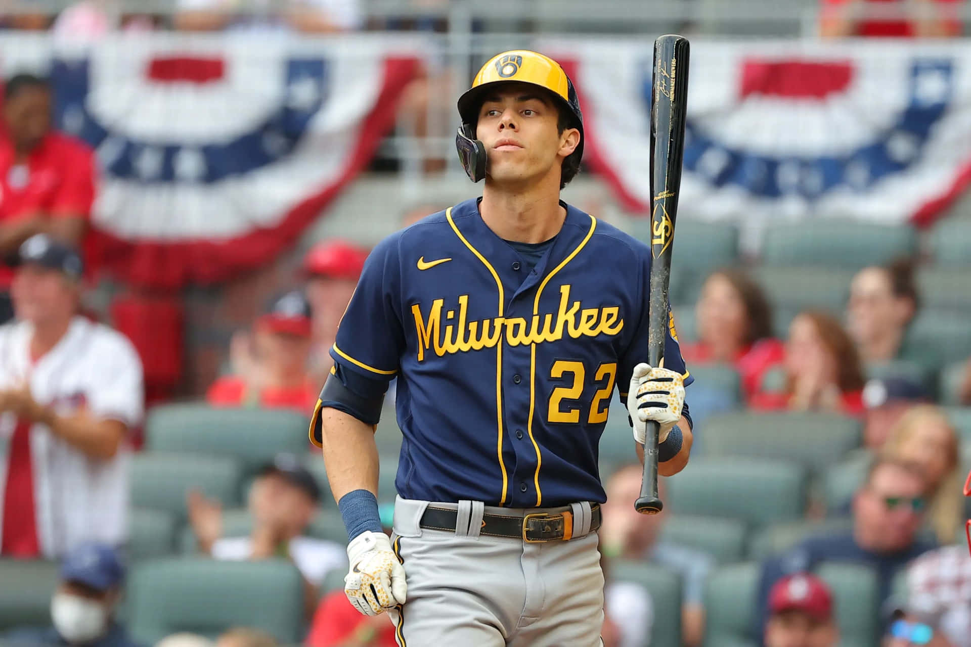 Focused Batter Milwaukee Uniform22 Background