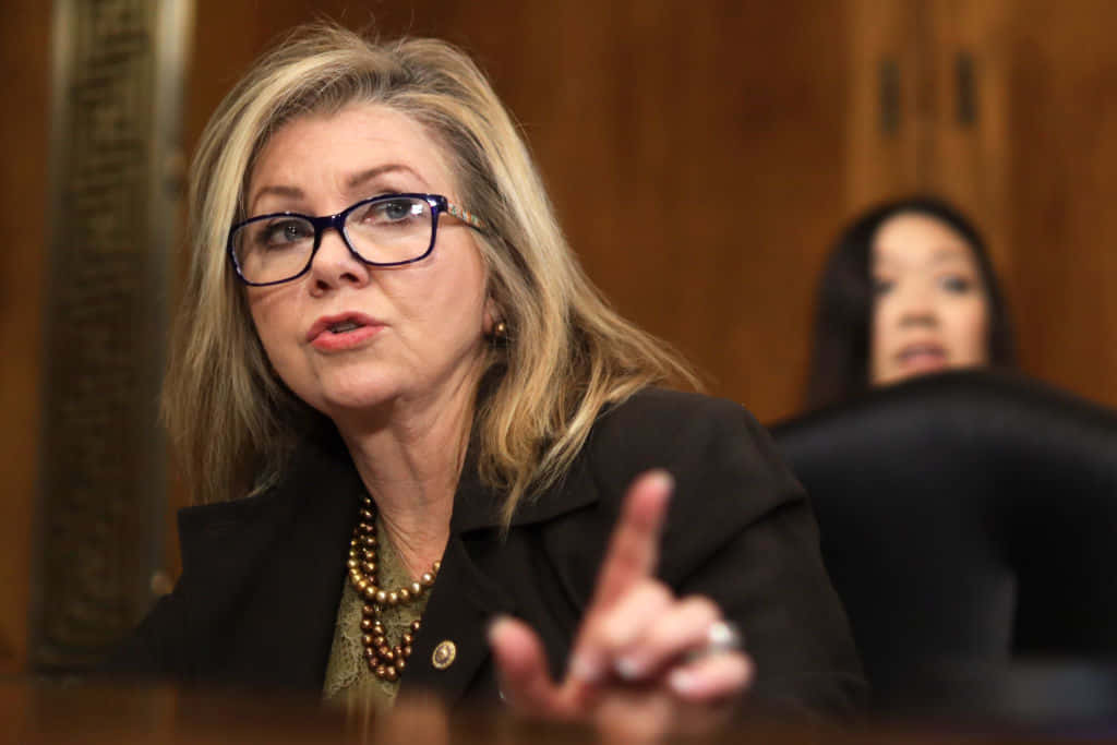 Focused Marsha Blackburn Background