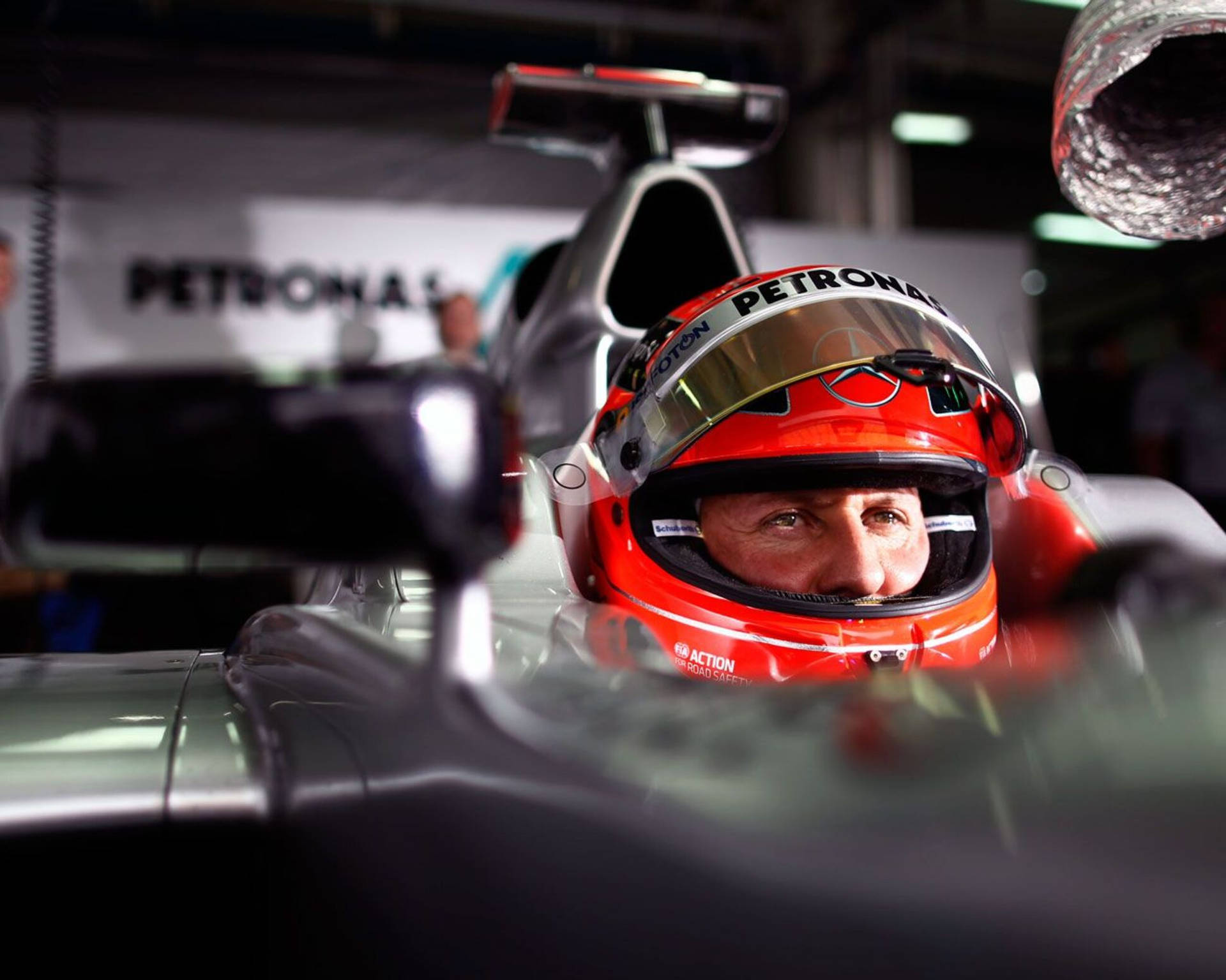 Focused Racer Michael Schumacher Background