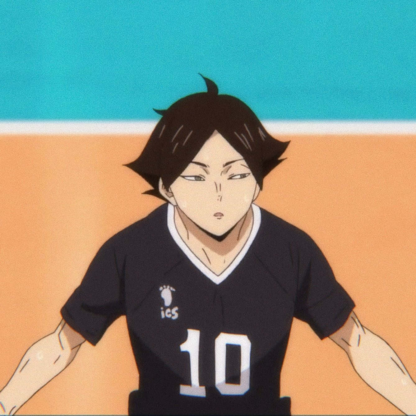 Focused Volleyball Player Haikyuu Background