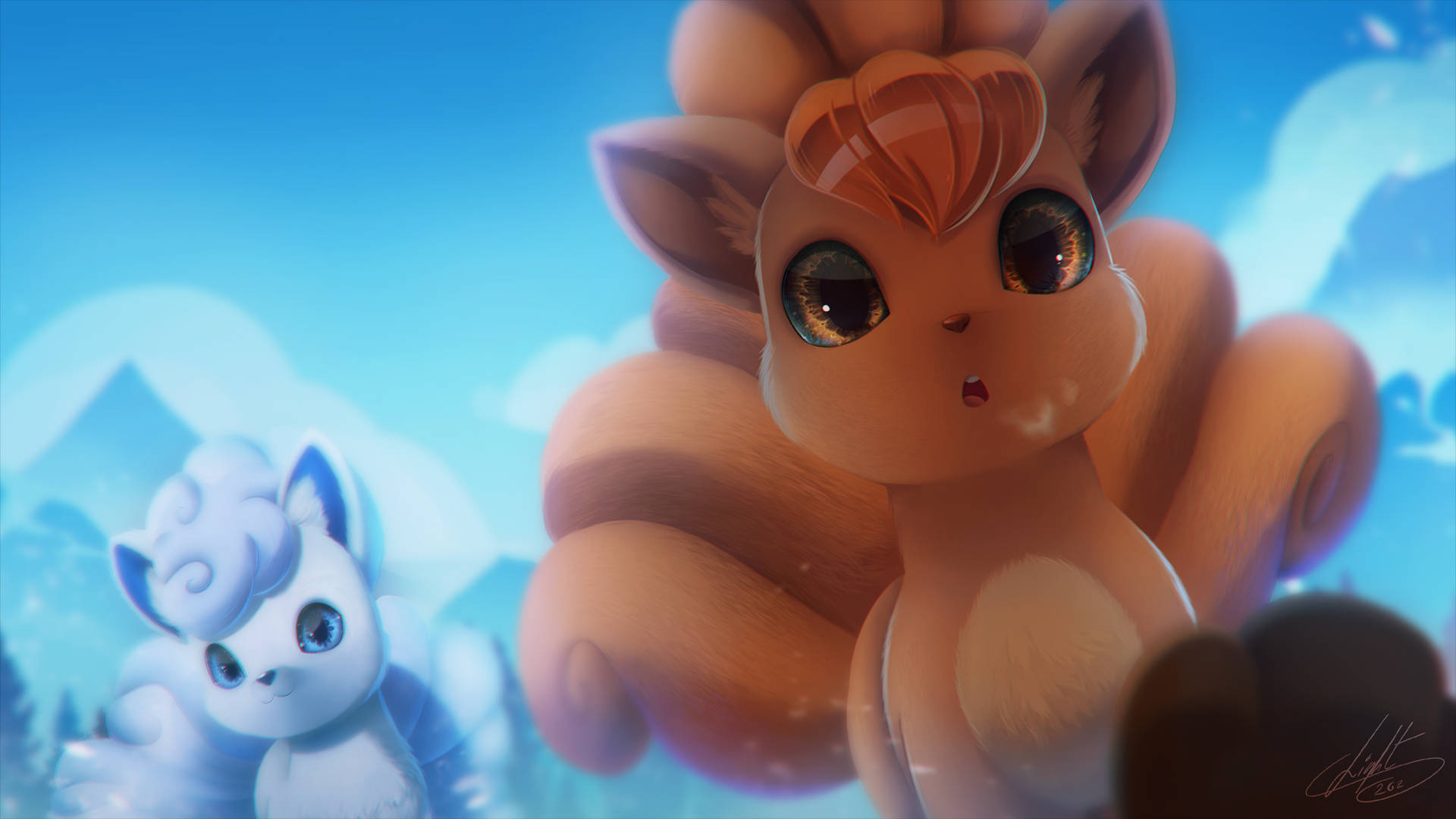 Focused Vulpix Background