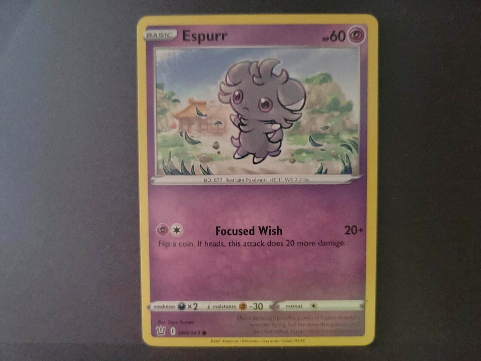 Focused Wish Pokémon Card Of Espurr